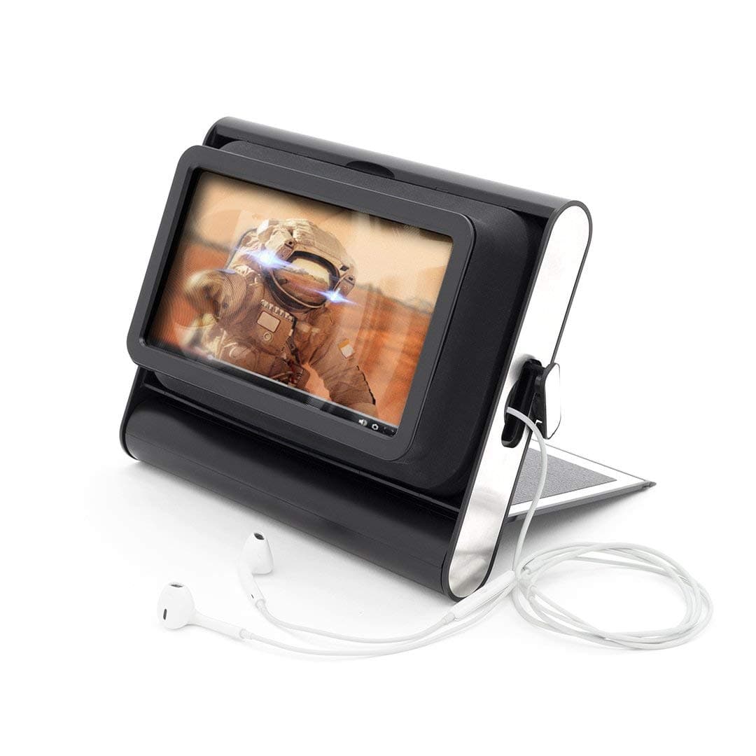 Luckies of London Ltd Phone Screen Magnifier - 7 Inch Cell Phone Magnifier - Cell Phone Movie Screen with Built in Flip Stand, 2X Magnification