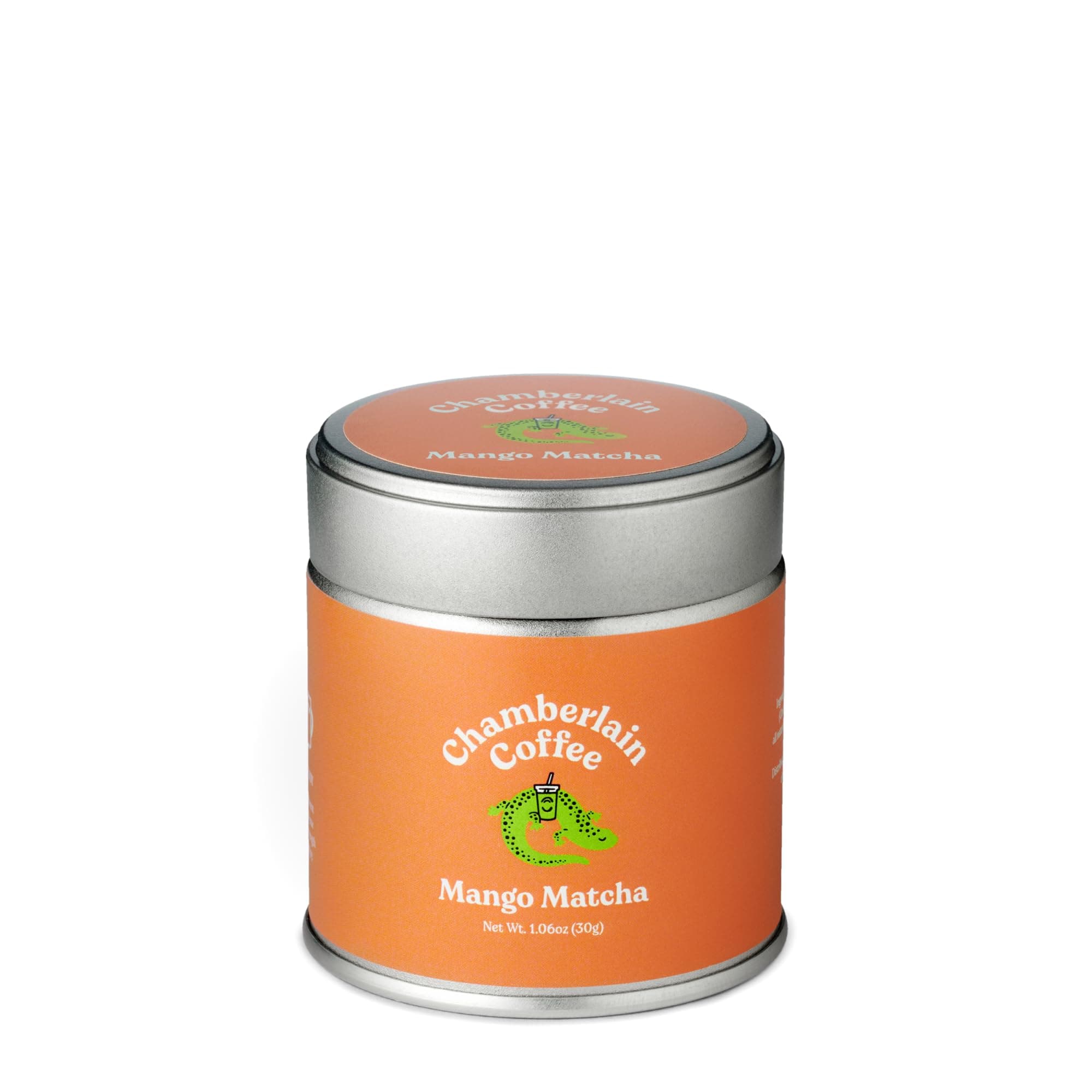 Chamberlain Coffee Matcha Japanese Green Tea Powder, Vegan, Gluten-Free 1oz tin, Mango