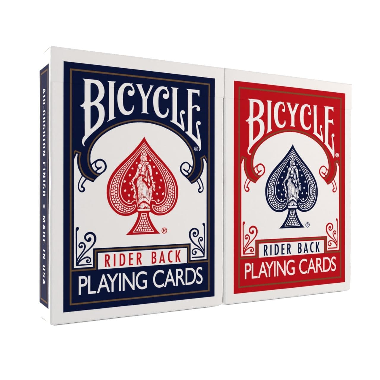 Rider Back Playing Cards, Standard Poker Size Deck of Cards, Red & Blue (2 Pack), Classic Cards for Poker, Blackjack, Family Game Night & Card Games, Fun for All Ages