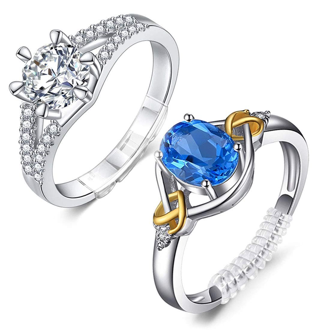 Invisible Ring Size Adjuster for Loose Rings 14 Pieces,Reducer Ring Guard Rings Snuggies (Set of 7 Sizes)