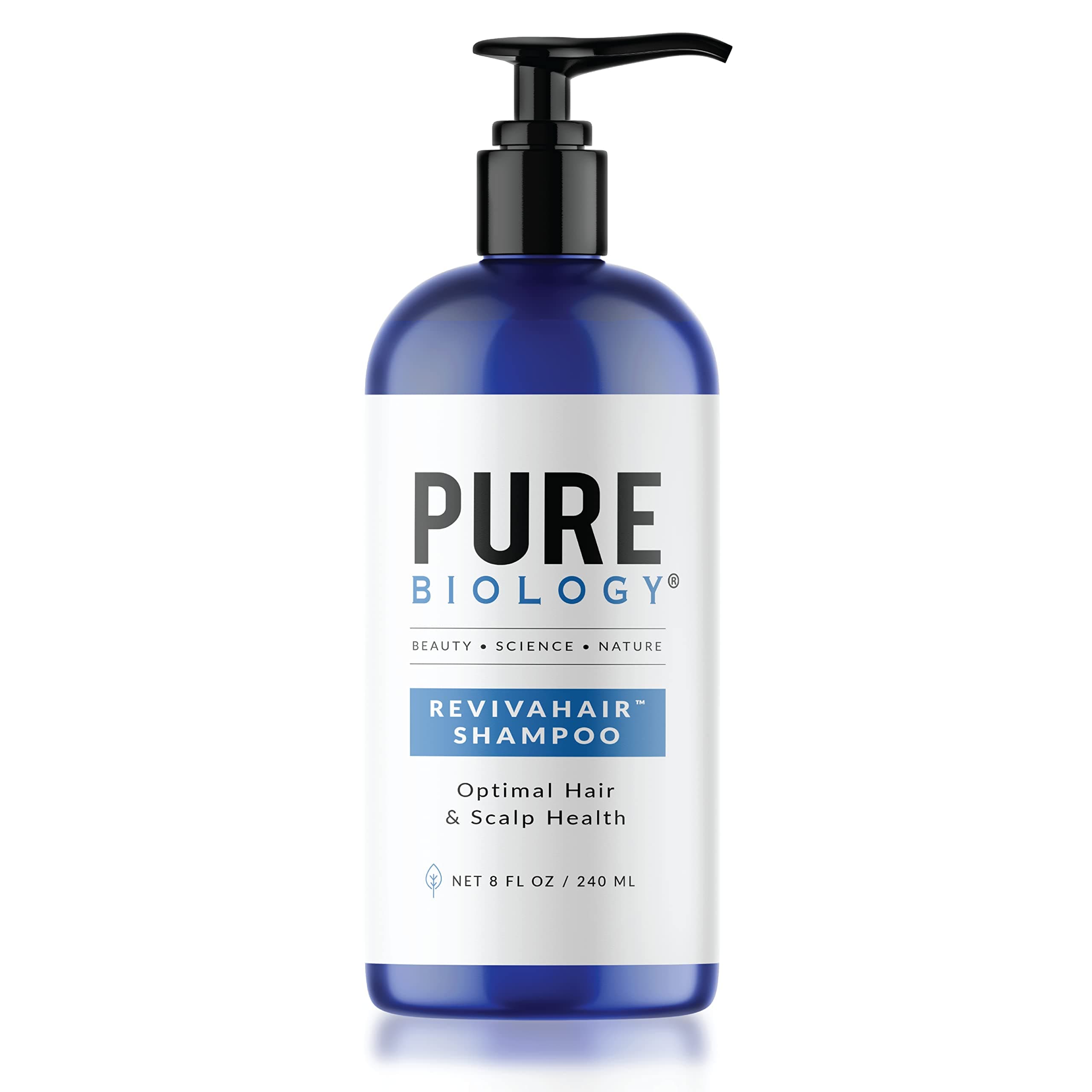 Pure Biology Premium Hair Growth Shampoo with Biotin, Keratin, Vitamins B + E, Natural DHT Blockers & Breakthrough Anti Hair Loss Complex Treatment of Thinning, Damaged Hair for Men & Women