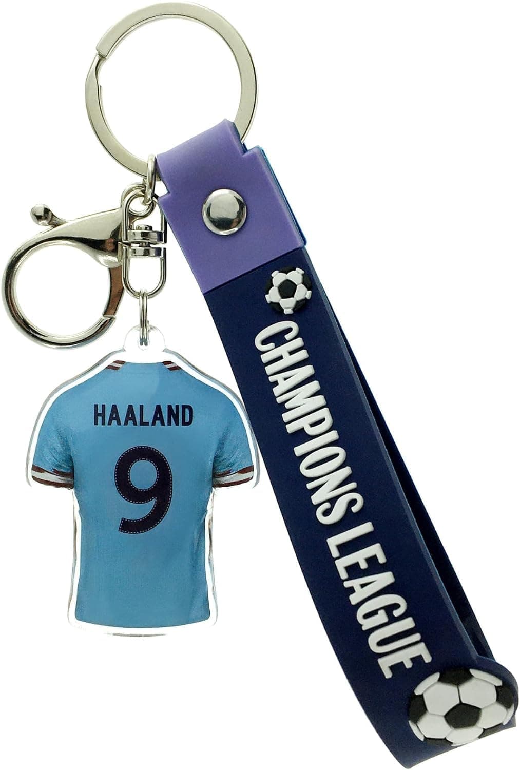EZB Erling Haaland Man City Football Keyring | Decorative Double Sided Keychain Gift Idea | Erling Haaland Keyring