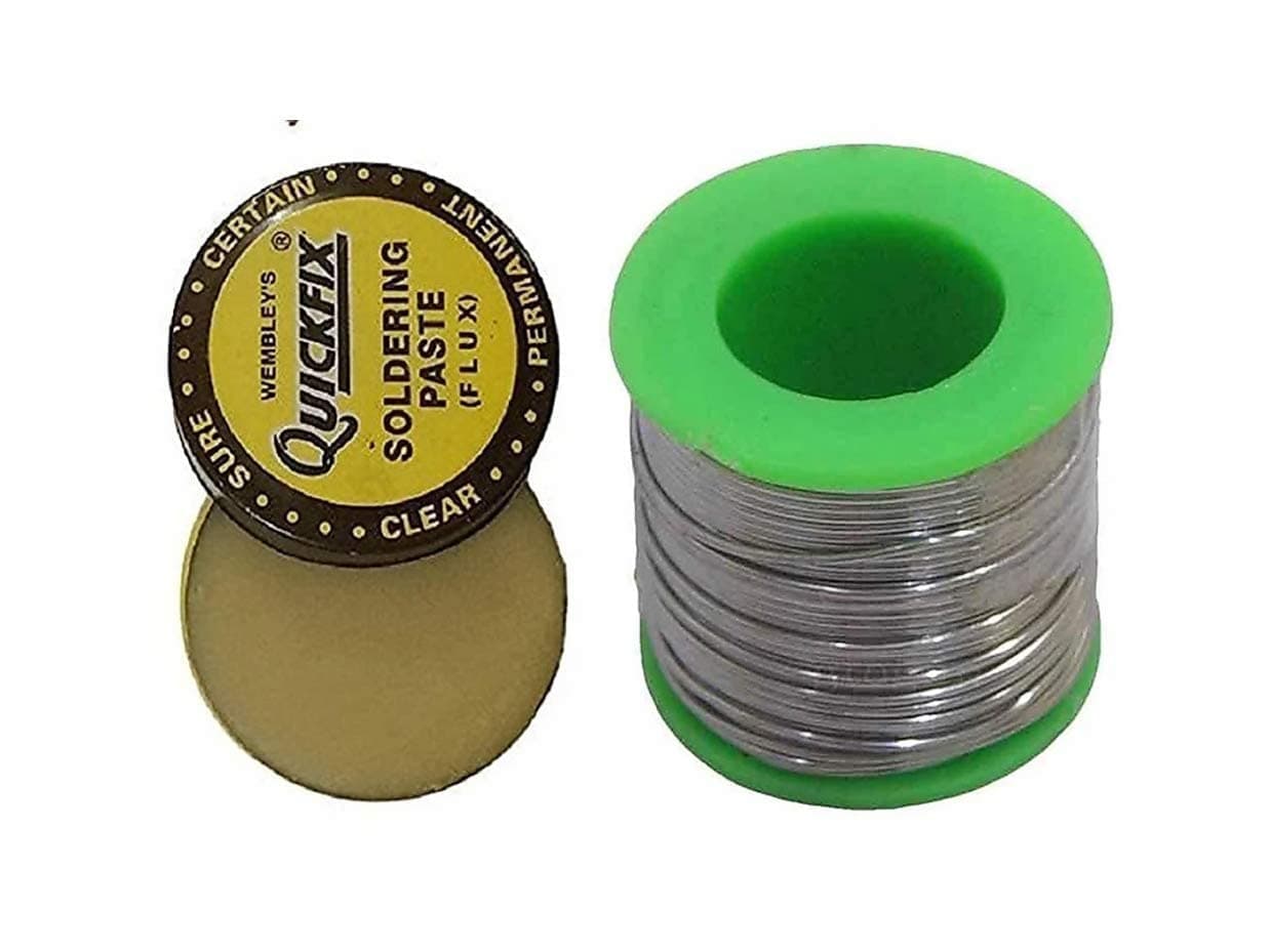 SP Electronic Solder 60/40 Tin Lead Roll for Soldering Solder Wire 50 Grams Reel 50Grams Solder-Wire Spool - DIY Hobby Works Projects + 15gm Flux