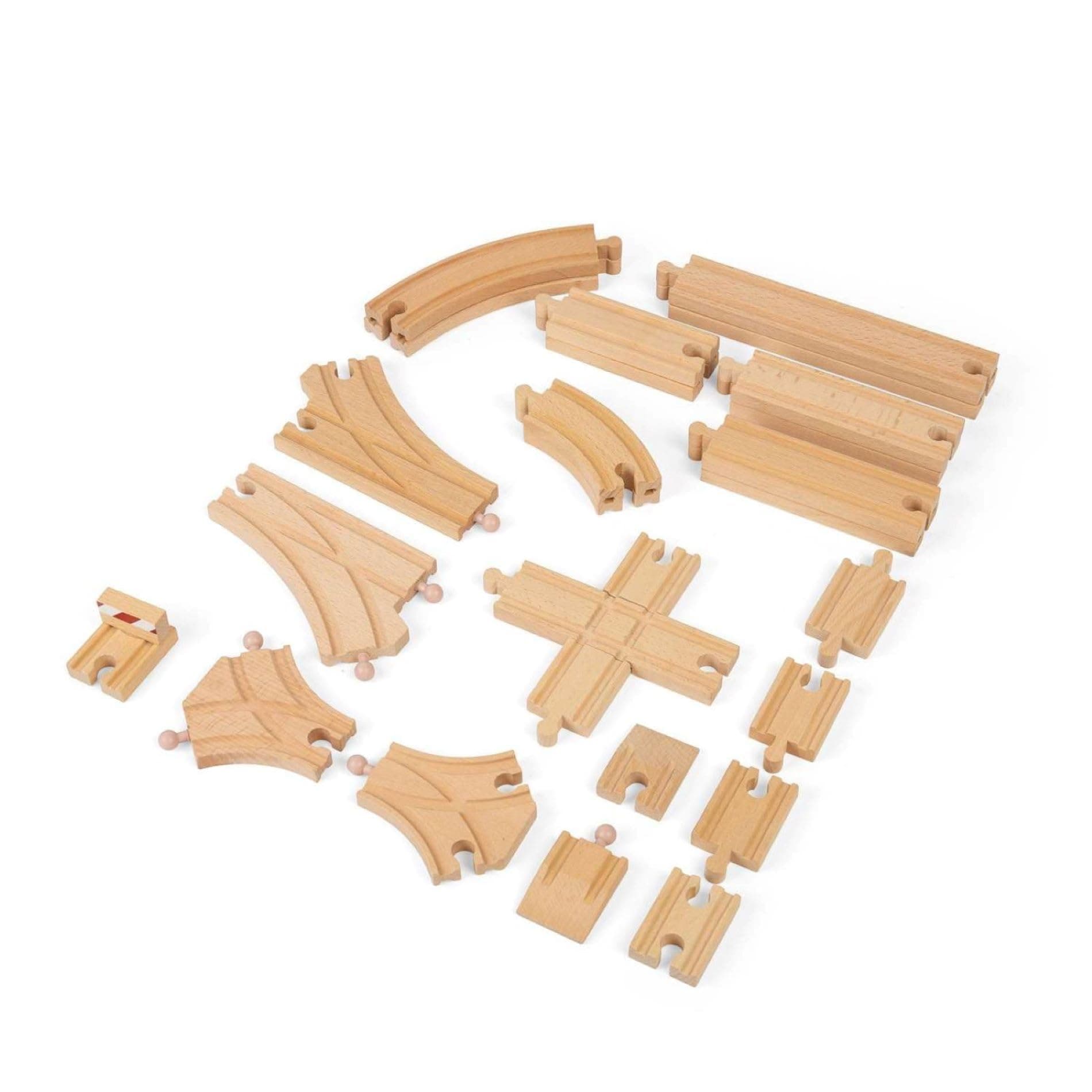 Bigjigs Rail Low Level Wooden Train Track Expansion Pack