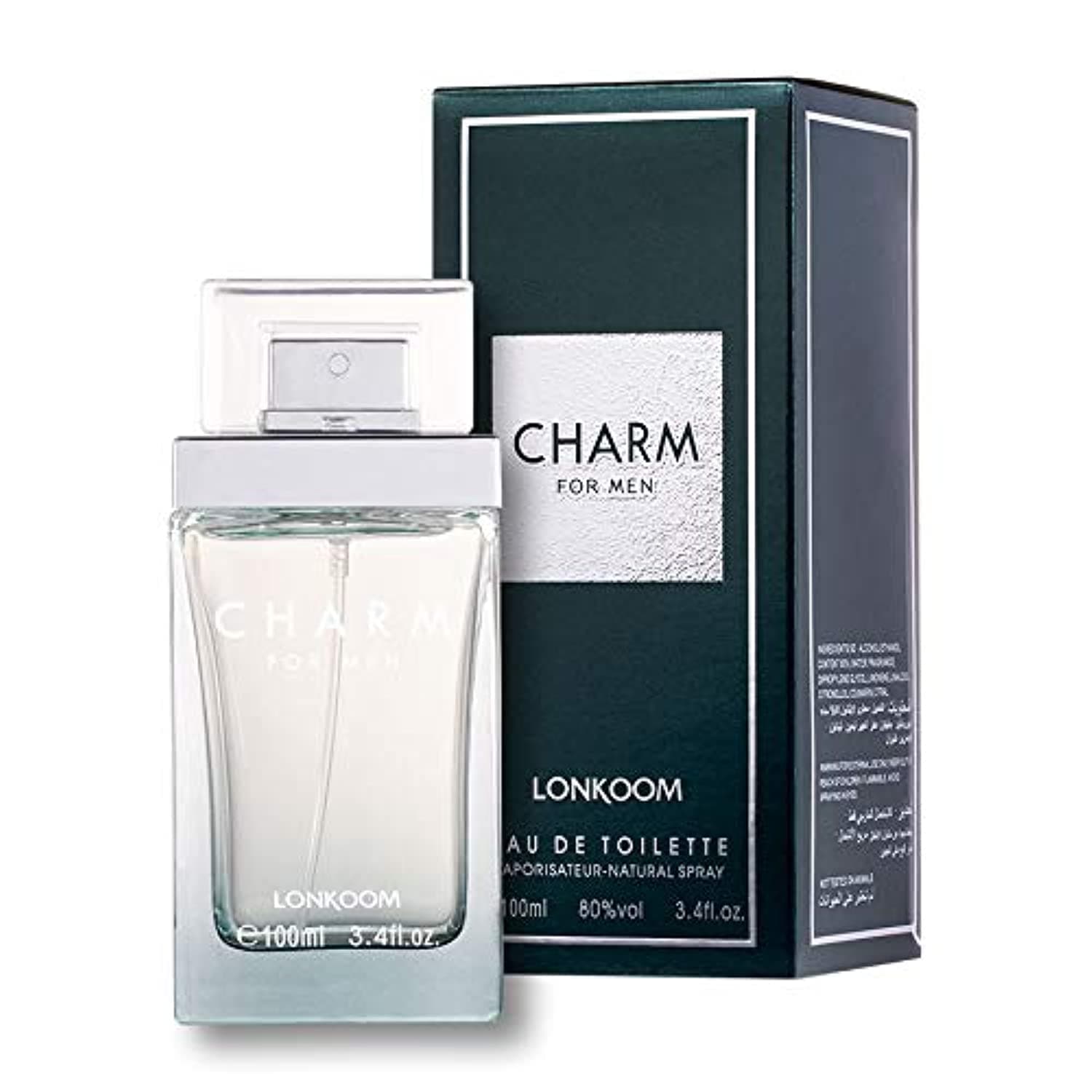 LONKOOM Men's Perfume EDT CHARM Aromatic-Fougere Fragrance Eau De Toilette for Men Fragrance Antibacterial Spray 100ml