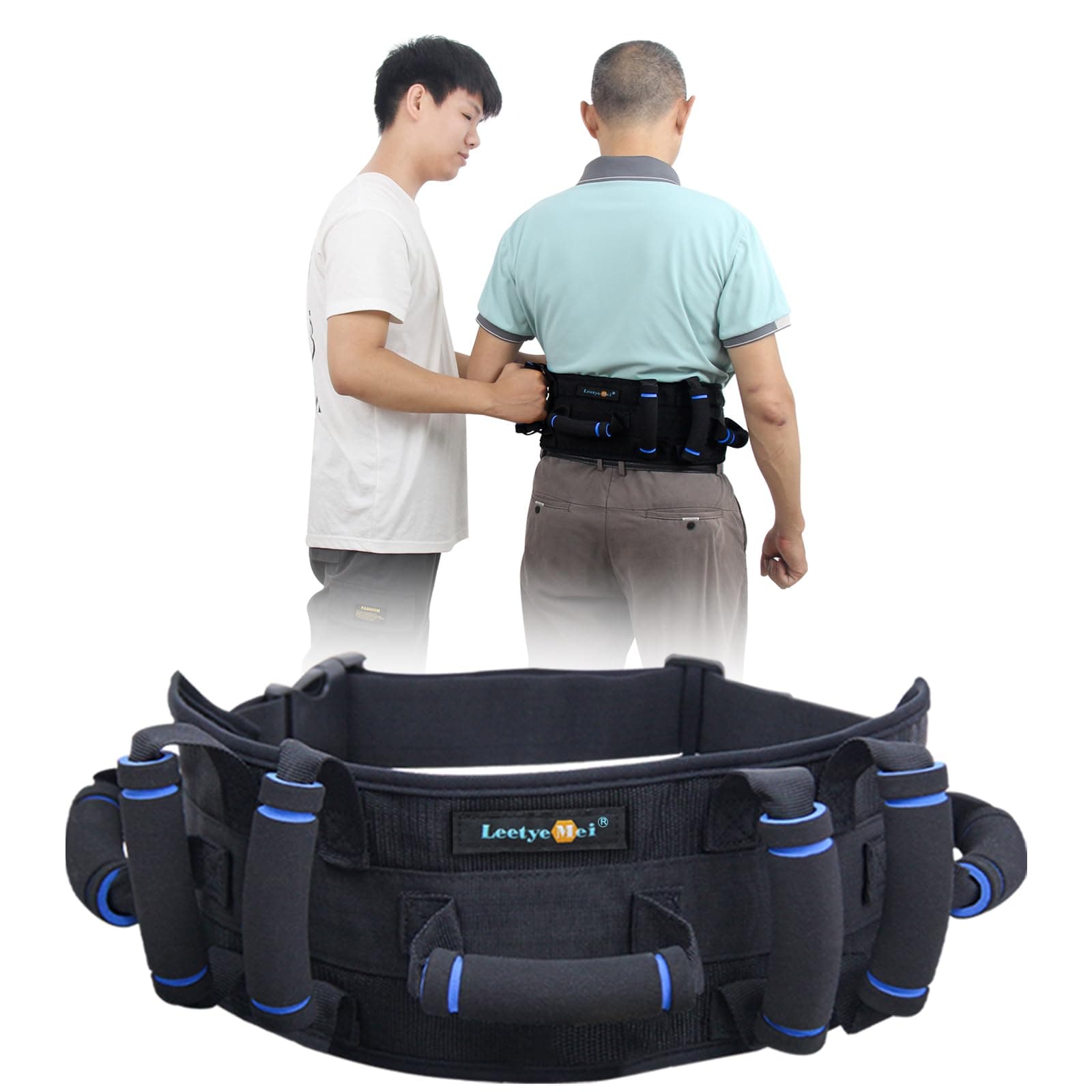 Gait Belt Is A Transfer Gate Belt For Elderly And Has 7 Padded Handles The Anti-Slip Function Prevents The Patient From Shifting More Effectively When Using This Assistive Gait Belt.
