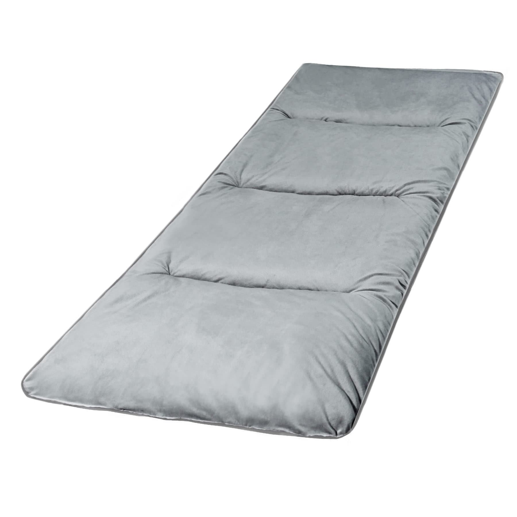 Extra Thick Folding Sleeping Cot Pads, 75"x28"Comfortable Soft Velvet Cotton Camping Cot Mattress Pad for Hiking, Backpacking,Navy Gray Brown