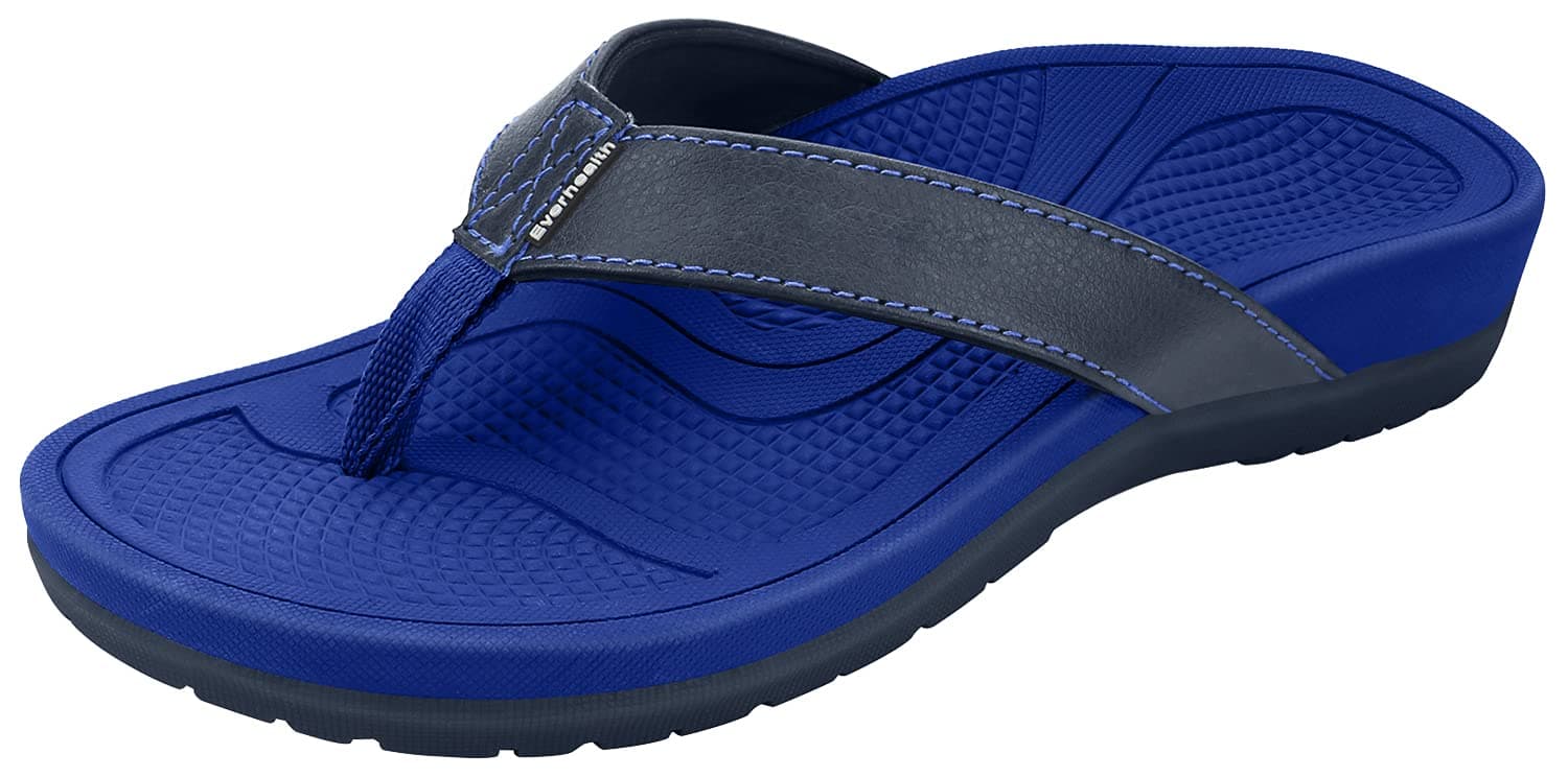 EverhealthWomen's Orthotic Flip Flop Sandals Arch Support for Plantar Fasciitis Flat Feet Heel Pain Relief, Ultra-Soft Shock Absorbing & Slip-Resistant Stylish Beach Toe-Post Sandal Slides
