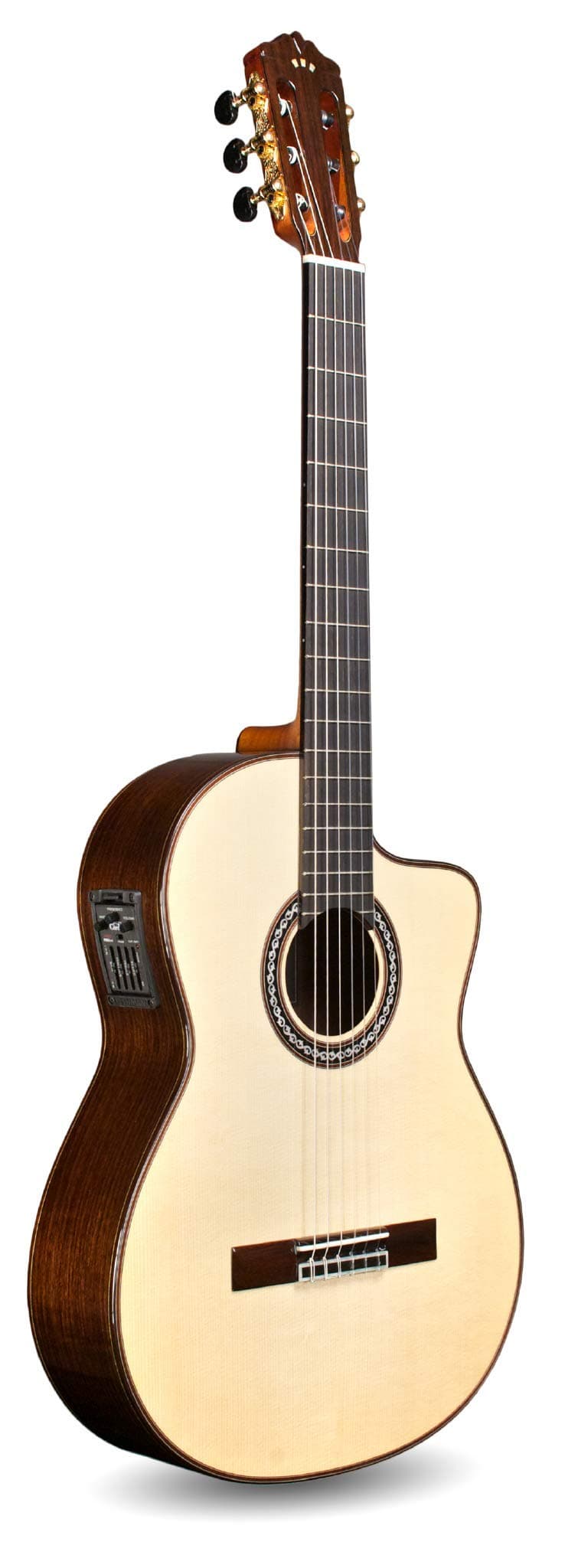 Cordoba GK Pro Negra Cutaway Flamenco, All Solid Woods, Acoustic-Electric Nylon String Guitar, Luthier Series, with Humidified Hardshell Case