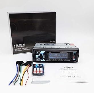 Single Din Car Stereo with Bluetooth, Detachable Face Digital Media Receiver, Car Audio Head-Unit with Fast Charging USB Ports and AM-FM Tuner Radion, Estereo Multimedia