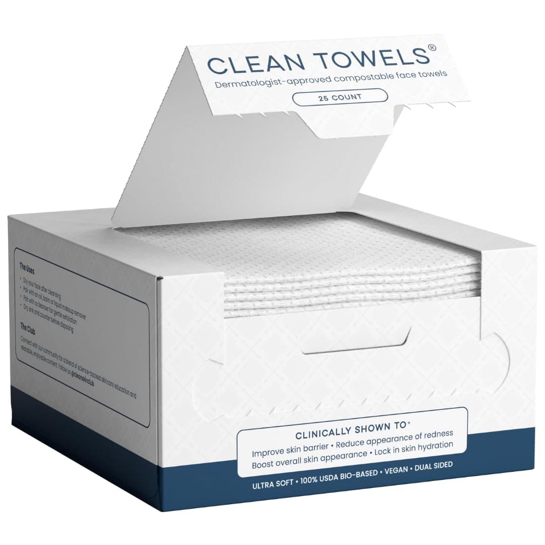 CLEAN SKIN CLUB Clean Towels | Worlds 1ST Biodegradable Face Towel | Disposable Makeup Removing Wipes | Dermatology Tested & Approved | 100% Organic & Cruelty Free | Super Soft For Sensitive Skin