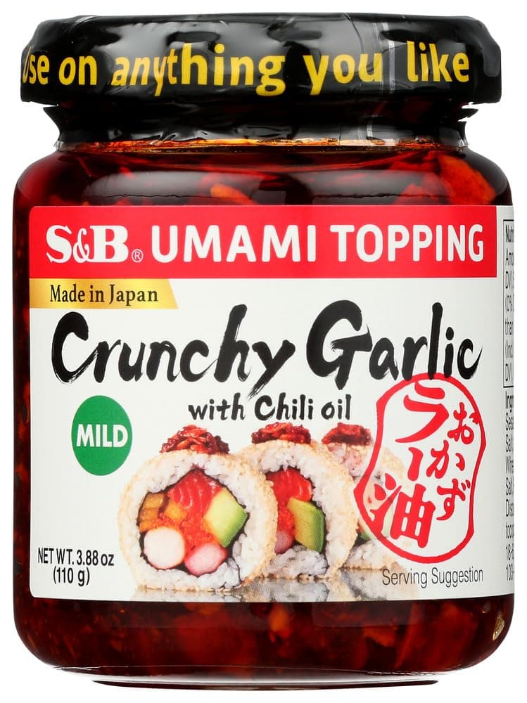 S&B chili oil w/Crunchy Garlic 3.9 oz (Pack of 2)