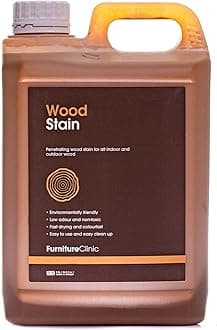 Furniture Clinic Wood Stain (Antique Pine) – Fast Drying, Highly Concentrated, and Easy-to-Apply Wood Stain for All Indoor & Outdoor Wood – Water Based & Non-Toxic – 2.5L