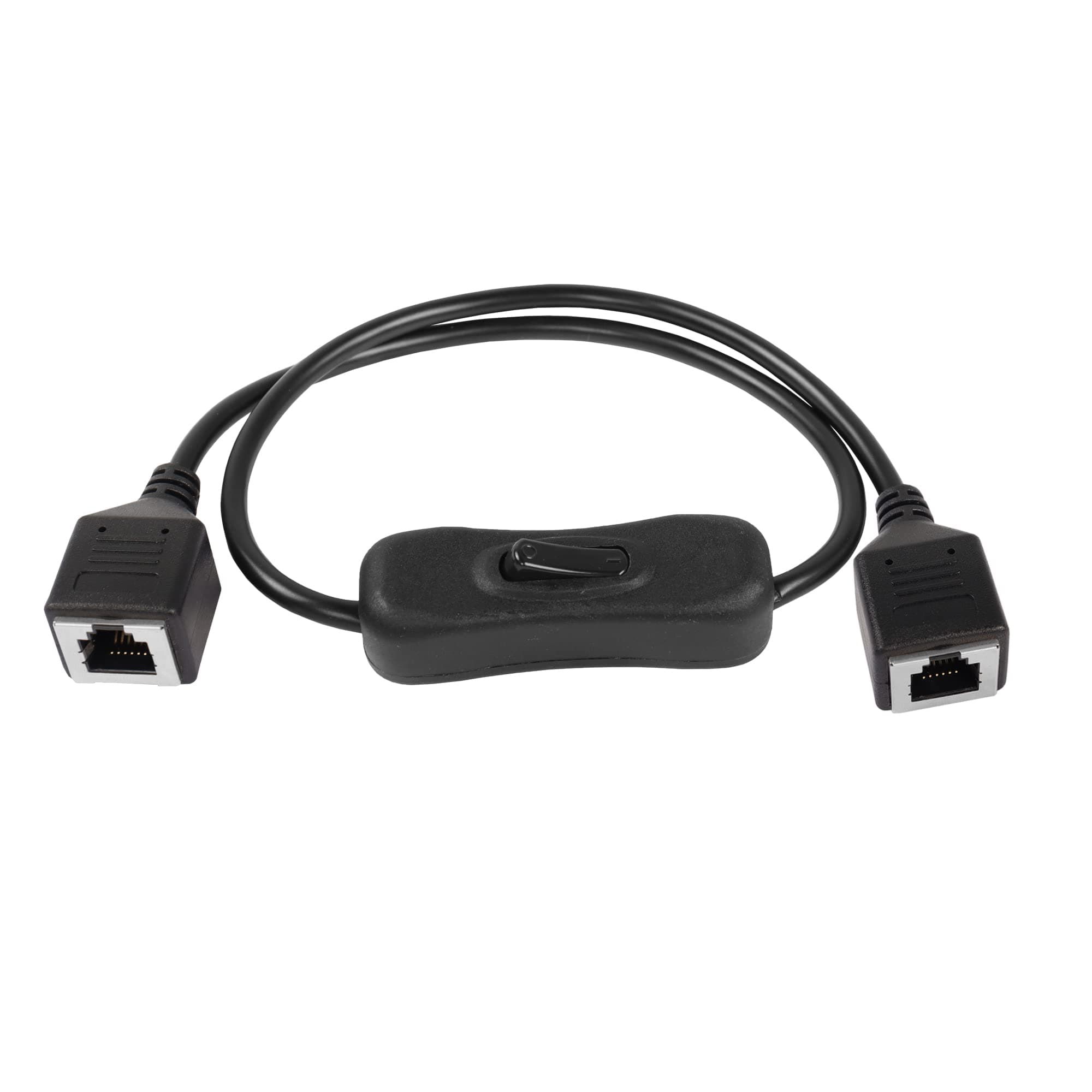 RIIEYOCA RJ12 Telephone Line Switch On/Off 6P6C Female to Female Telephone Land Line Phone Cord with Disconnect Switch, Black, 50CM/1.6Feet