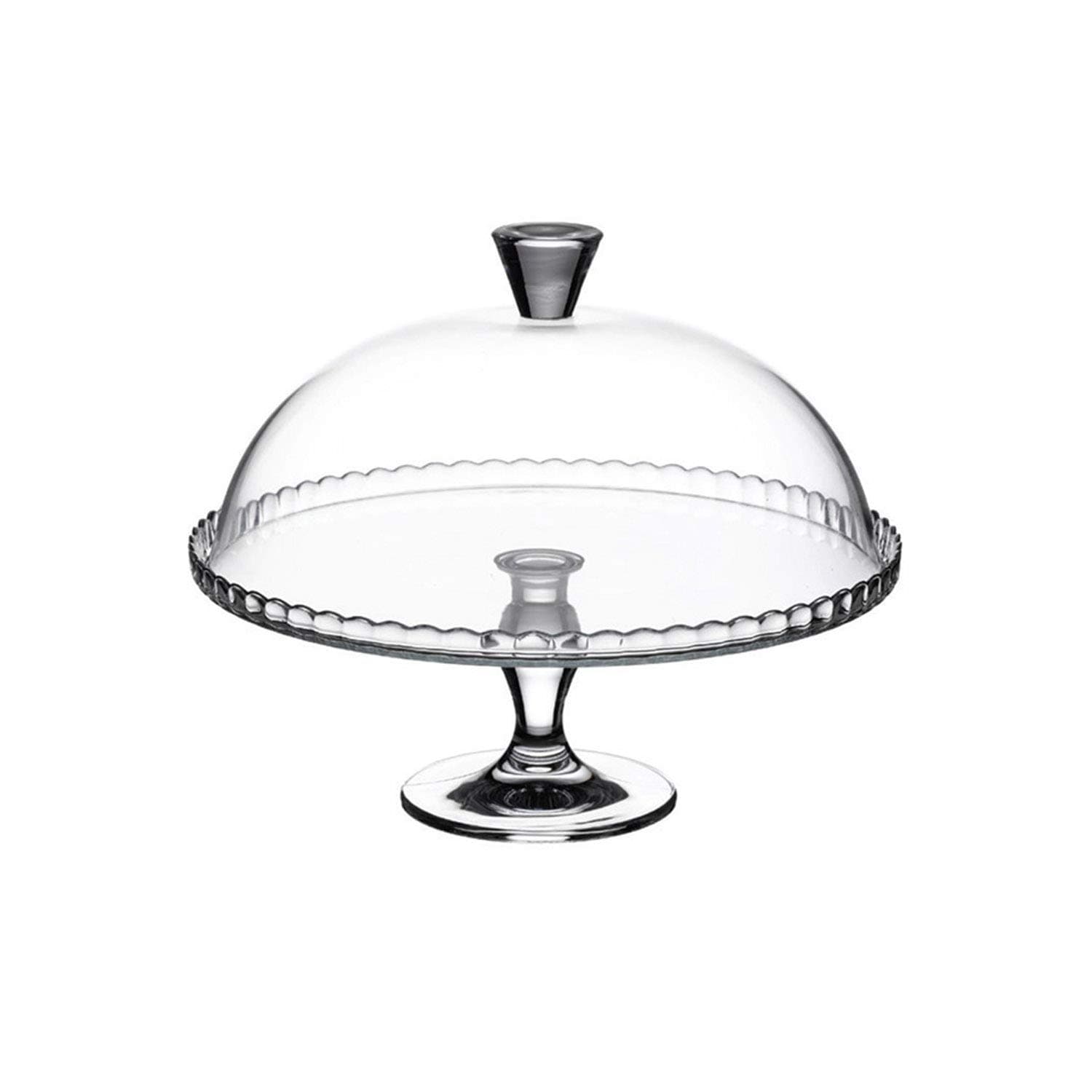 Elegant Clear Glass Footed Cake Plate with Dome ~ Party Centerpiece Dessert Stand Cake Dome