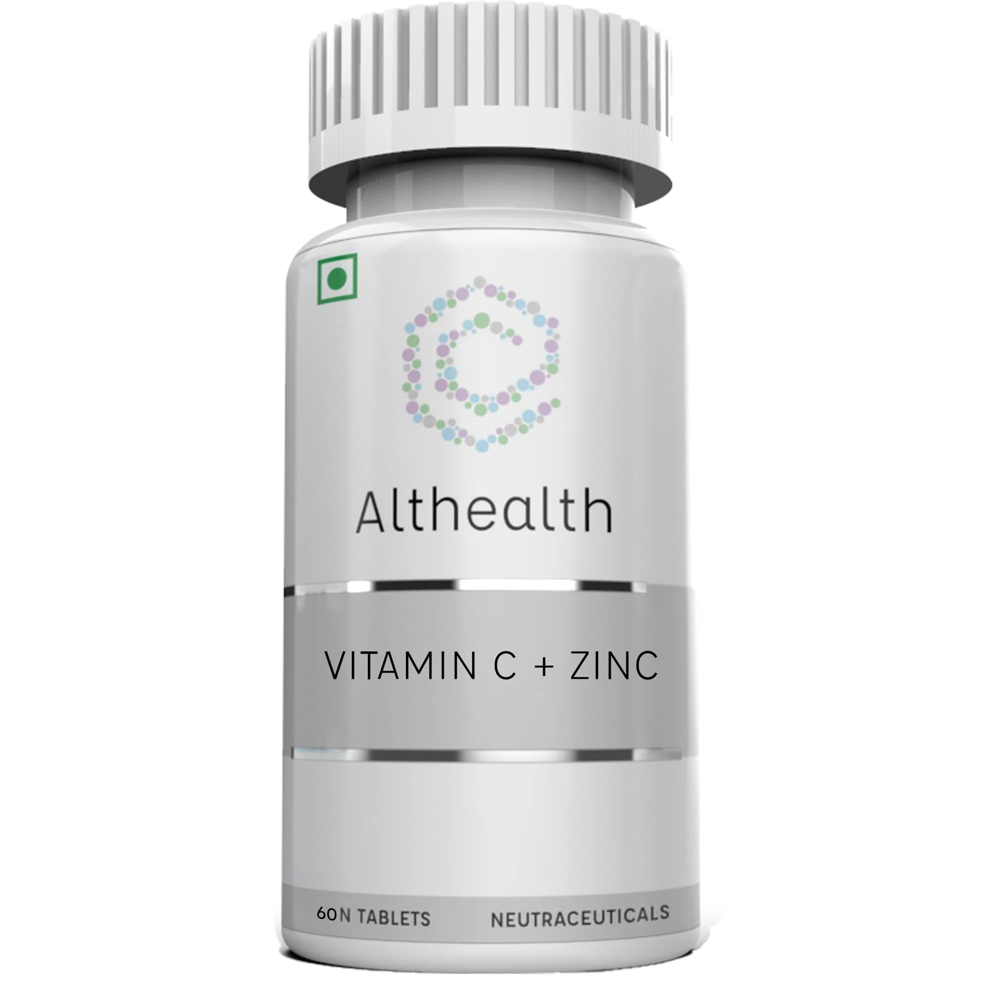 Althealth Vitamin C + Zinc Immunity Builder Supplement, Promotes Powerful Antioxidants, 60 Count, One Tablet a Day (1)