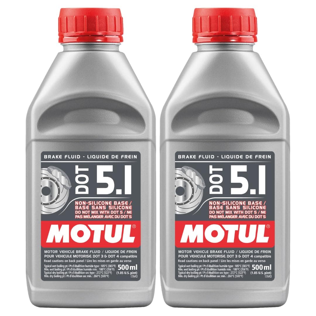 (2 Pack) 100951 100% Synthetic Brake Dot 5.1 Brake Fluid 1/2 Liter or 500 ml