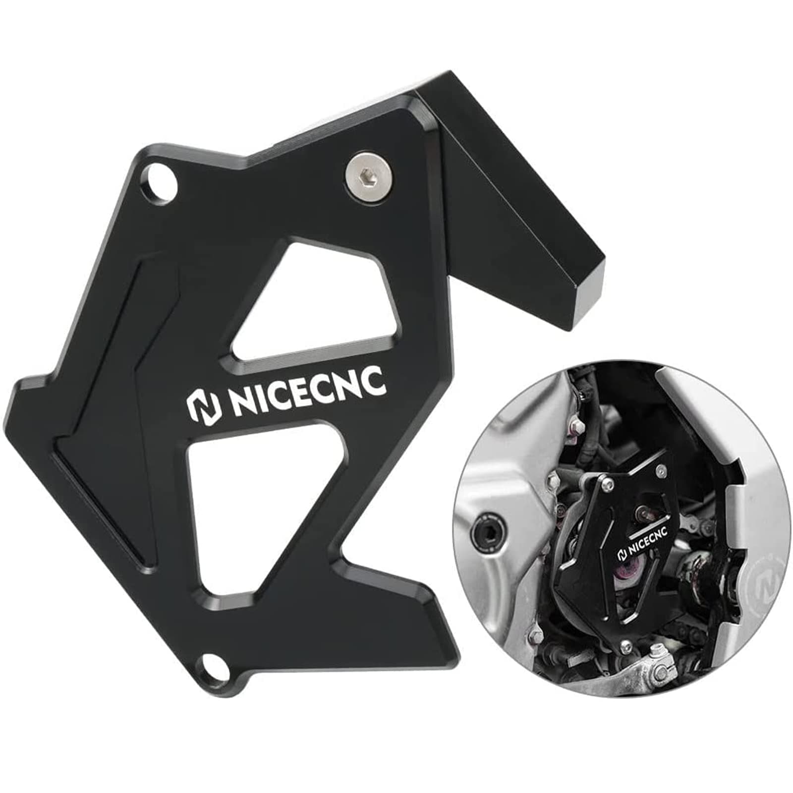 NICECNC Black Case Saver Sprocket Cover Guard Crankcase Cover Compatible with Yamaha Raptor 700 2013-2020 2021 2022 2023, Raptor 700R 2016-2021 2022 2023, 700R SE 2013-2021 2022 2023,Calif 2021-2022