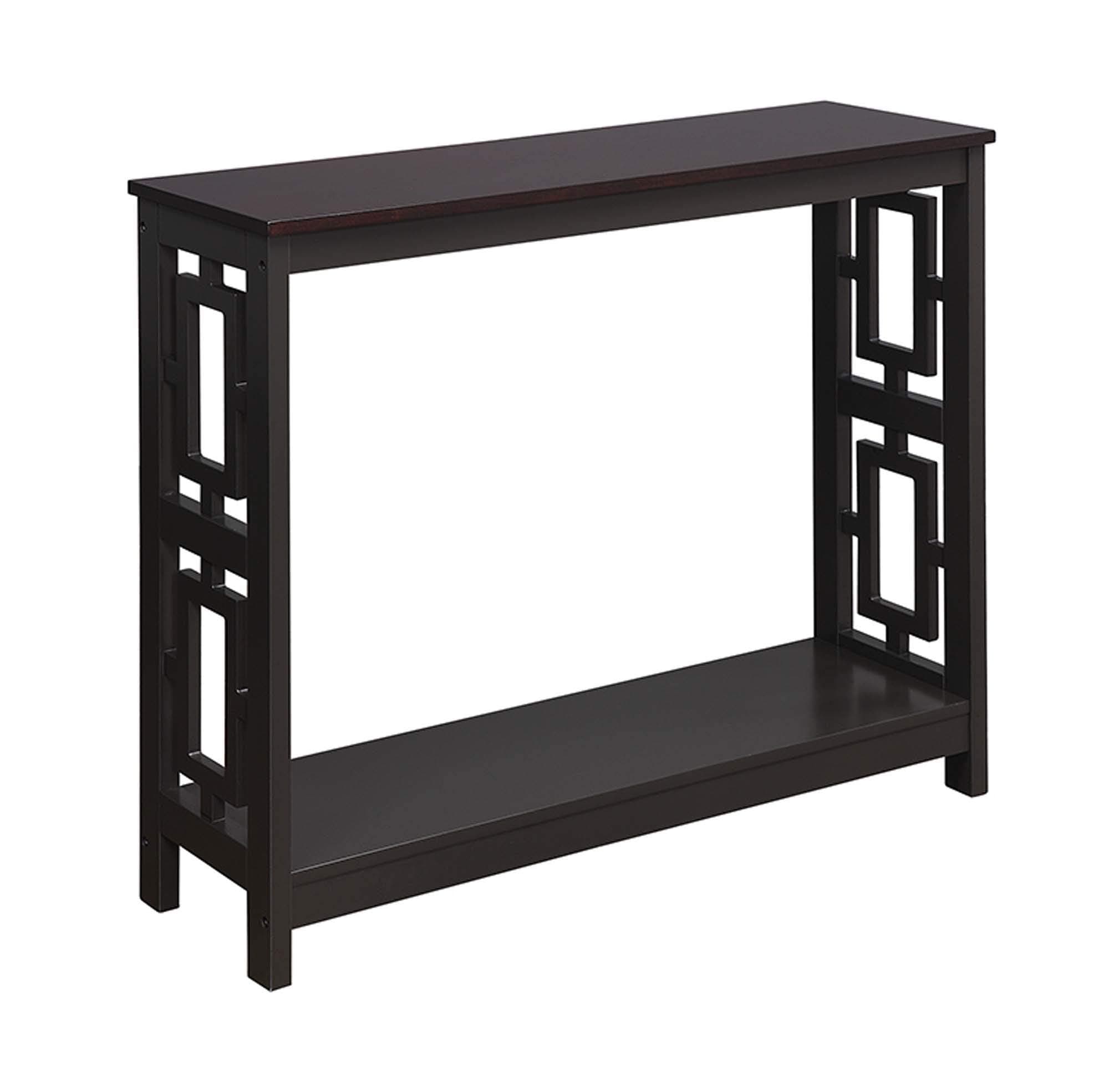Convenience Concepts Town Square Console Table with Shelf, Espresso