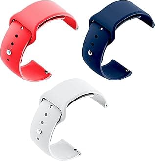 Soft Silicone Strap Replacement Band for Apple || Realme || Boat || Noise || Fireboltt || Amazfit || Samsung || Oneplus Smart Watch Straps (RED/Blue/White, 23MM)