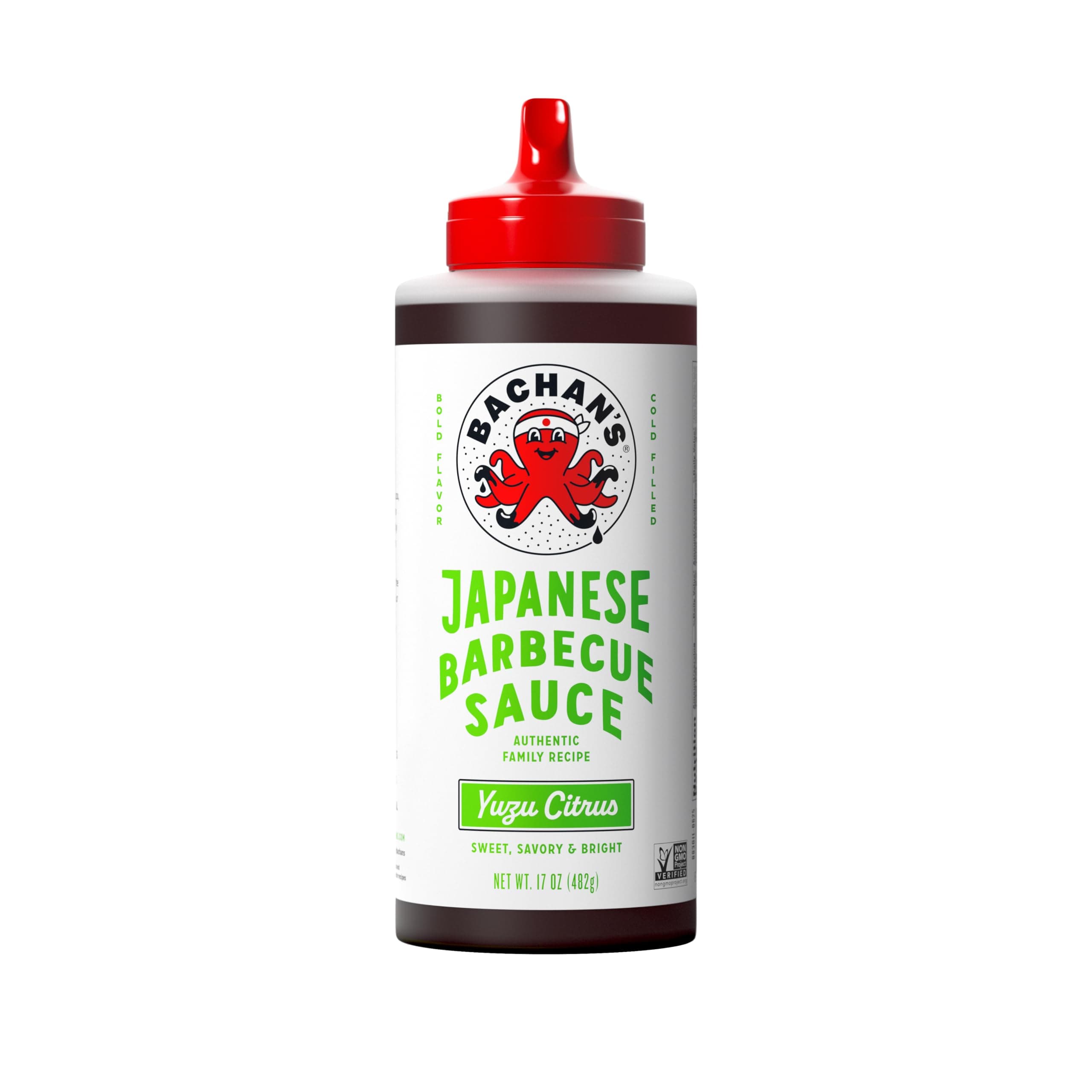Bachan's - The Original Japanese Barbecue Sauce - Yuzu, 17 Ounces. Small Batch, Non GMO, No Preservatives, Vegan and BPA free. Condiment for Wings, Chicken, Beef, Pork, Seafood, Noodle Recipes, and More..