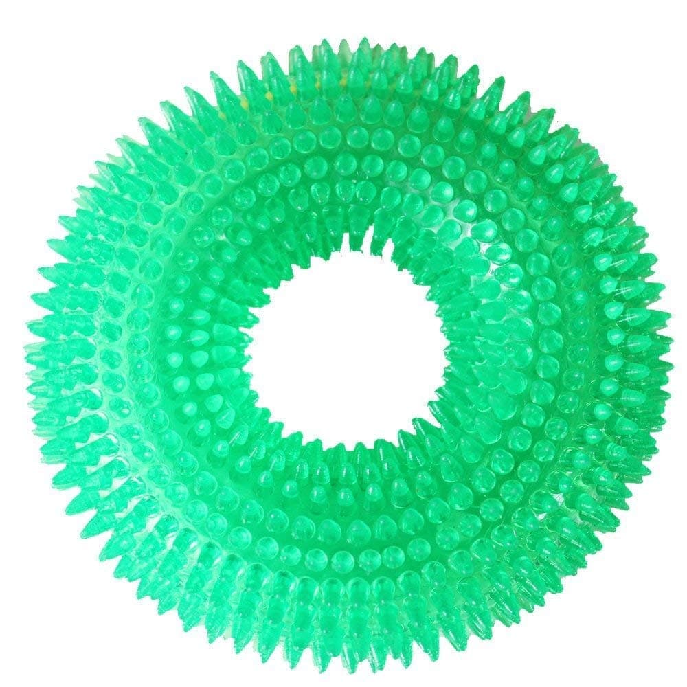Kiki N PoochChew Spike Ring Toys for Teething with Sound (Best Toys for Your Dogs & Puppies)