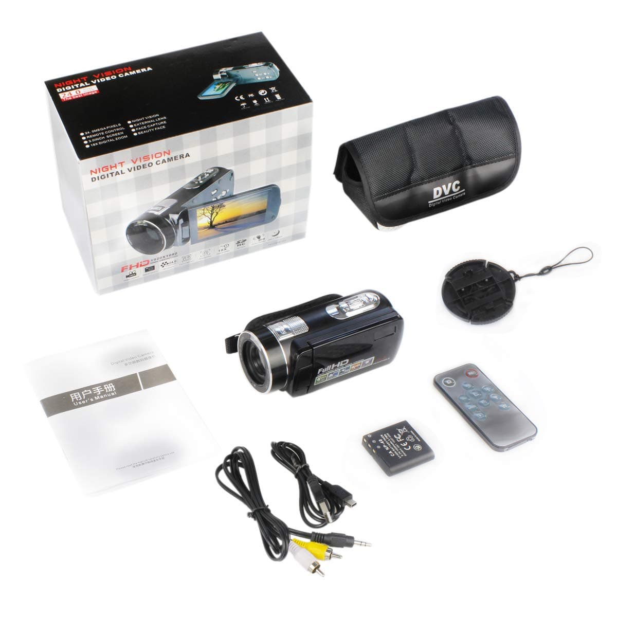 Video Cameras Camcorders for Youtube Videos,Digital Video Camcorder Cameras FHD 1080P with Remote Control/Support Tripod/IR Night Vision/Rotation Screen/TV Video Output