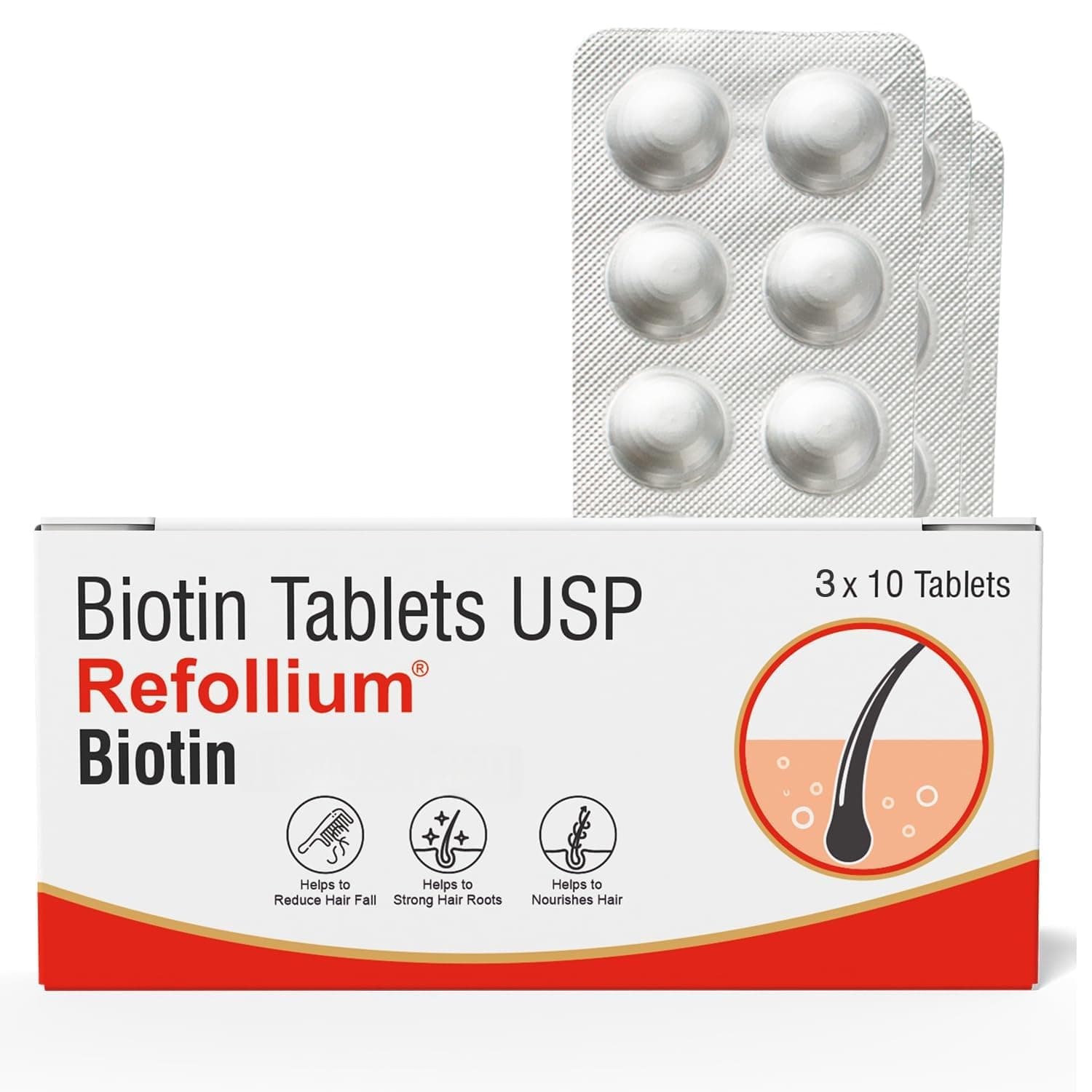 Biotin Maximum Strength For Hair Growth & Hair Fall Control (ONE TABLET DAILY AFTER FOOD) (1 month supply)
