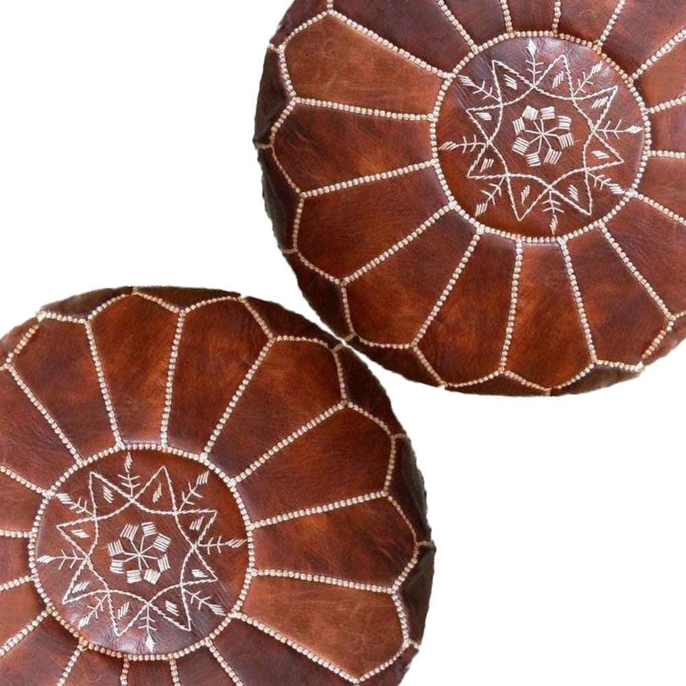 moroccan poufs House Amazing Dark Brown, Set of 2