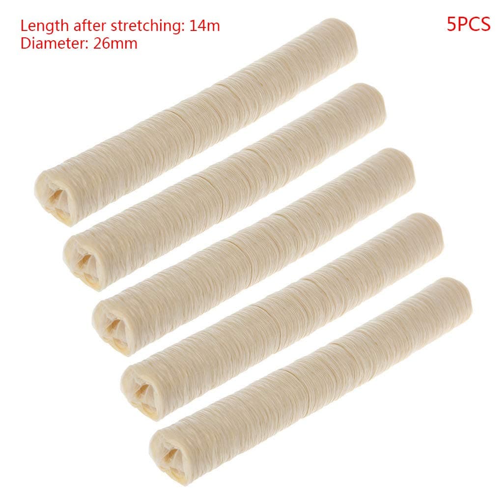 chuwa 5 Pc Natural Collagen Sausage Casing 14M 26mm Sausage Casing Skins Cover for Fresh Hot Dog Ham Meat Smoked Roast DIY Sausage Stuffer Kit Attachment