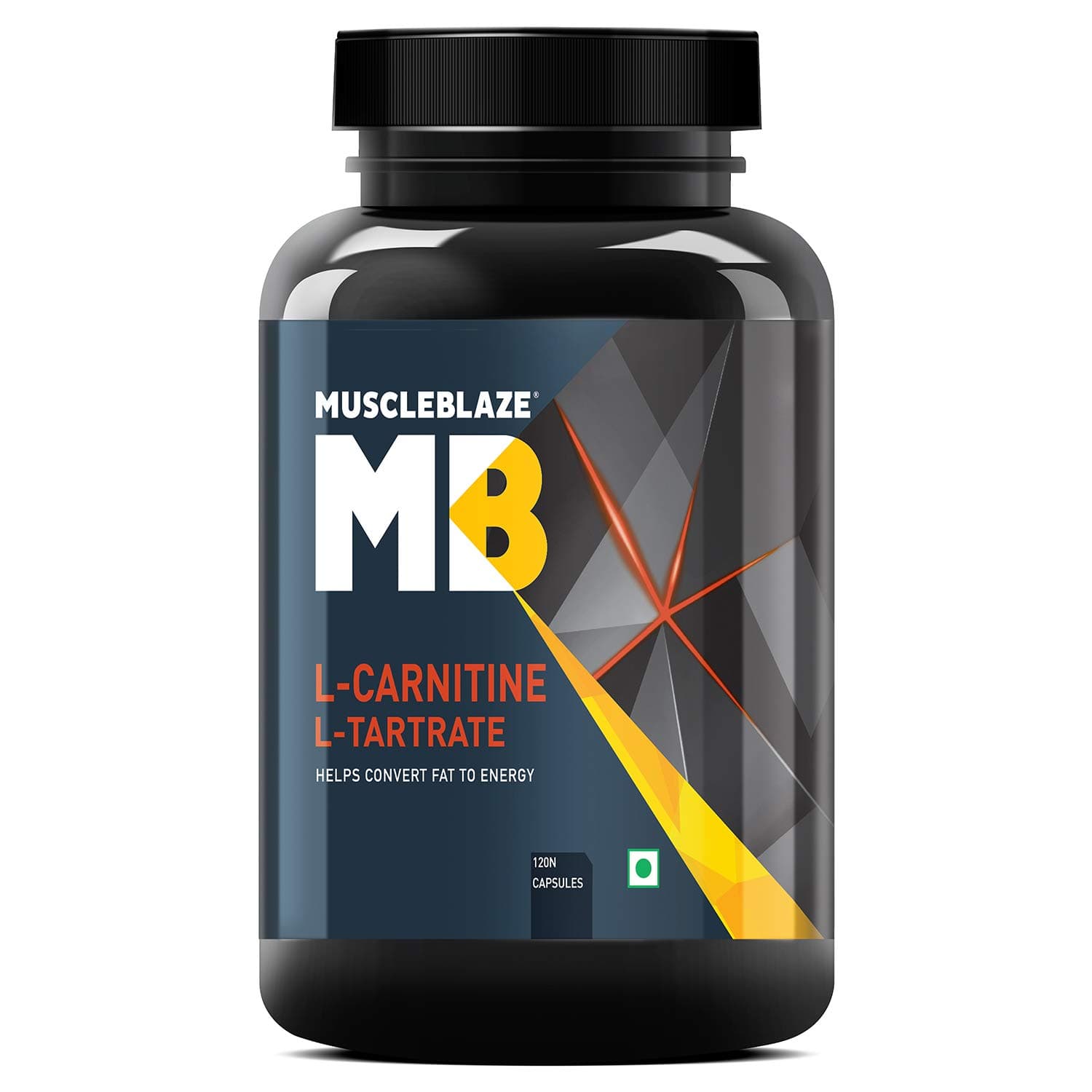 L-Carnitine L-Tartrate (Unflavoured, 120 Capsules) | 500mg L-Carnitine | Helps Convert Fat into Energy