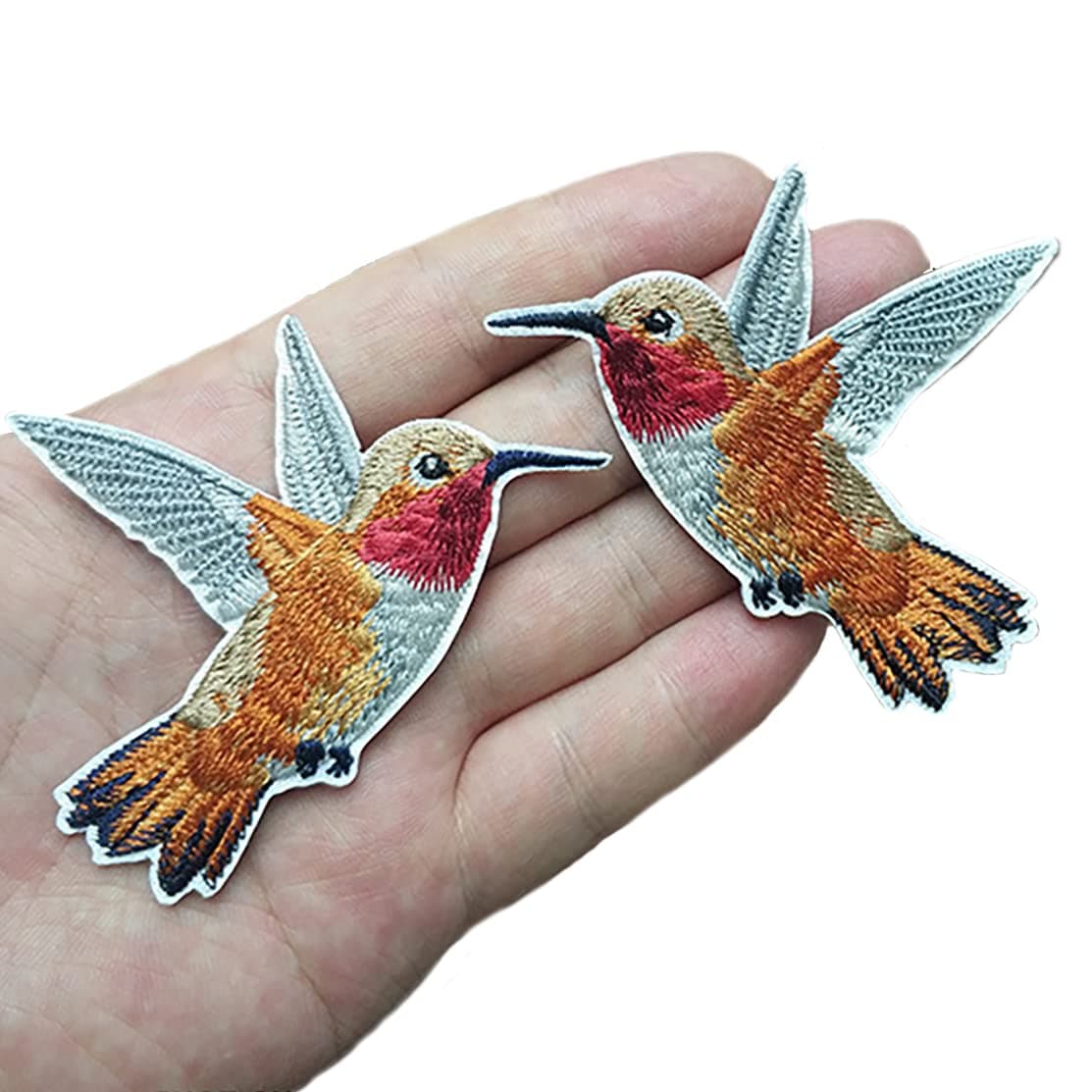 2 Pcs Cute Birds DIron On Patches for Backpacks, Hats, DIY Sew on Applique Patch, Vintage Embroidered Patches for Repair Clothes, Jackets, Jeans