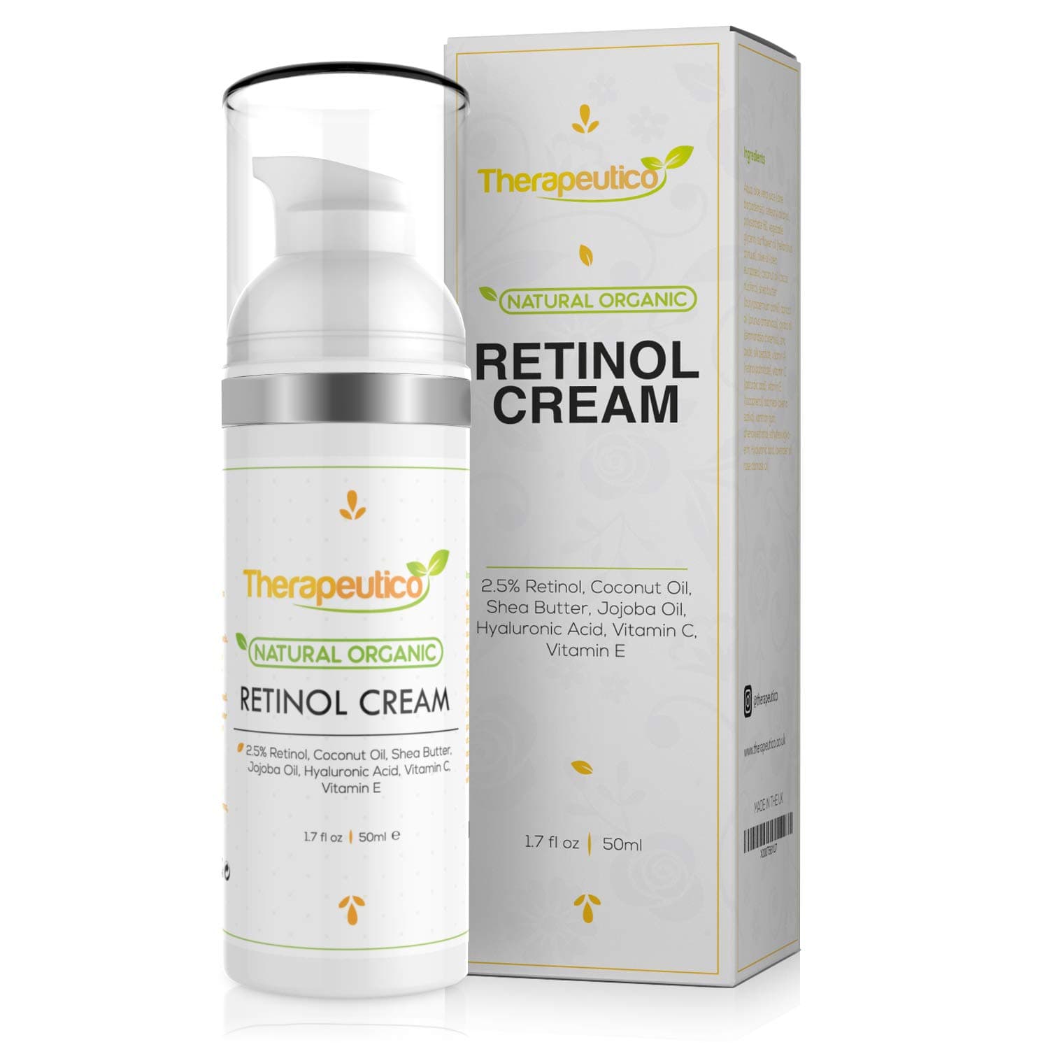 Organic Face Cream with Retinol | Anti-Ageing | Non-Greasy | Made in UK | Vegan