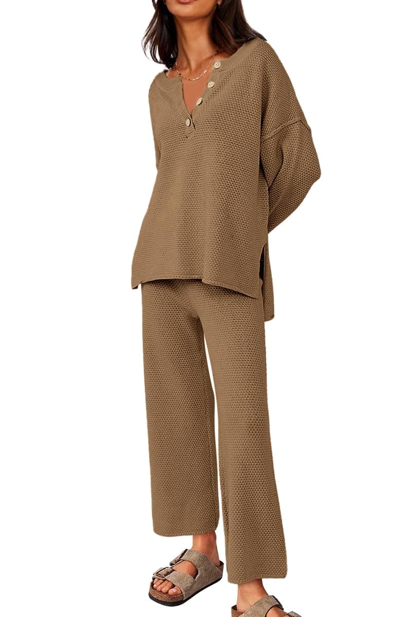 LILLUSORYWomen's 2 Piece Lounge Sets Oversized Slouchy Matching Cozy Knit SetsOEKO-TEX STANDARD 100