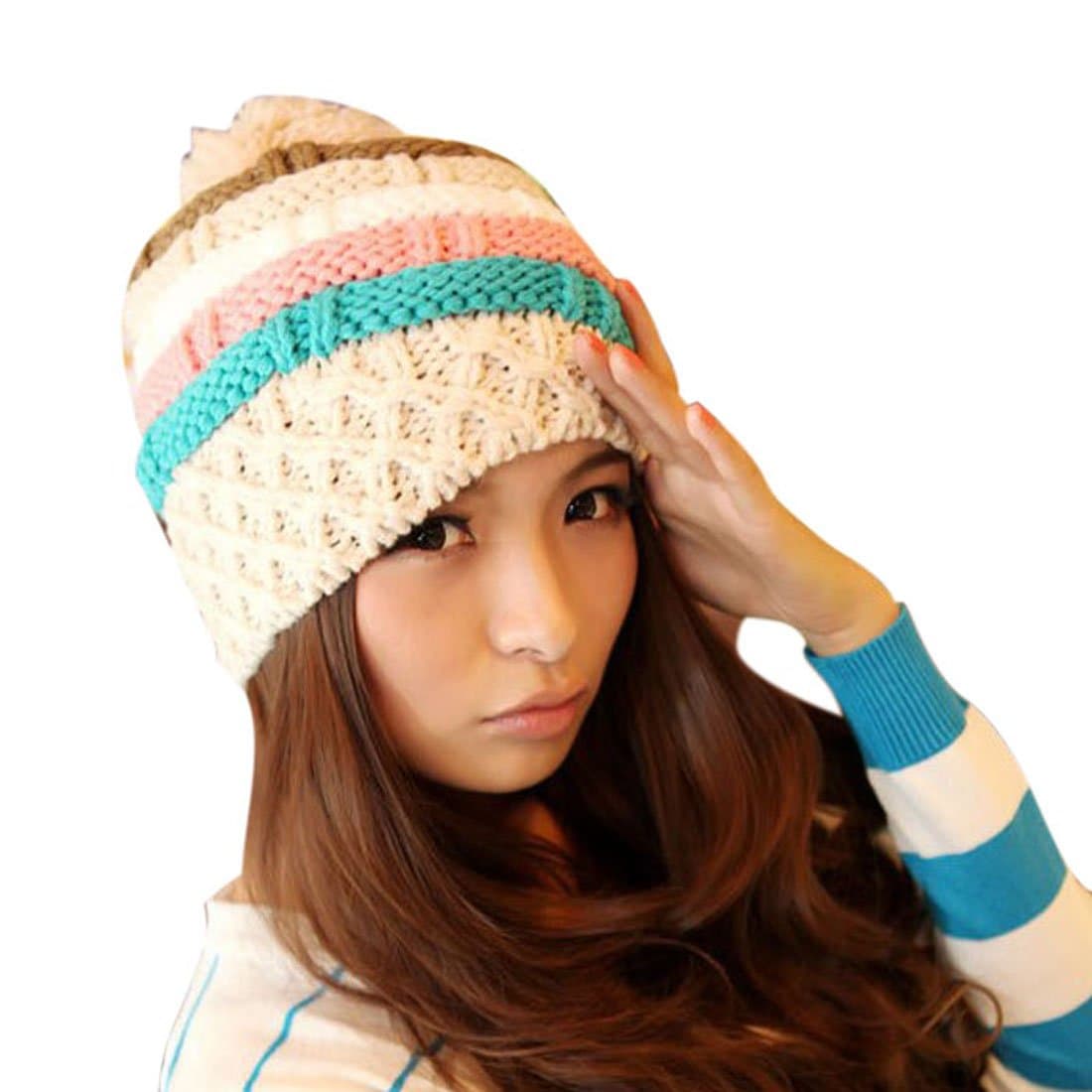 Vovotrade(TM) Womens Winter Ski Cap Knit Warm Hat Baggy Cute Beanies Big Pom