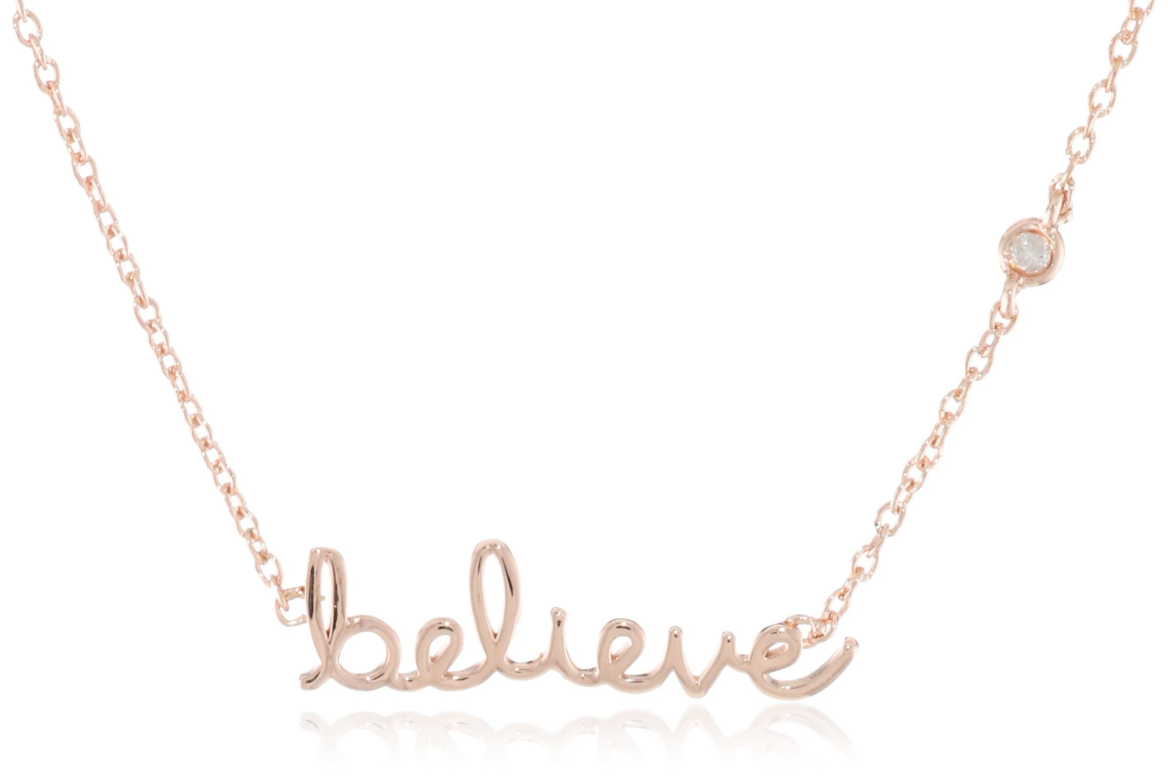 Syd by SE "Believe" Necklace with Diamond Bezel