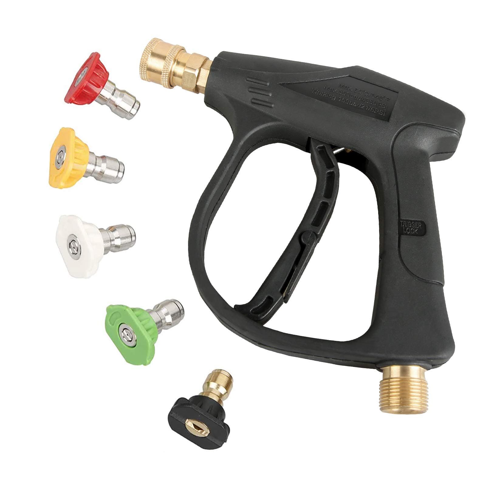 Sooprinse High Pressure Washer Gun,3000 PSI Max with 5 Color Quick Connect tips