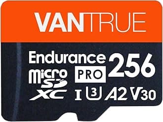 Vantrue 256GB microSD UHS-I U3 V30 Class 10 4K UHD Video High Speed Transfer Monitoring SD Card with Adapter for Dash Cams, Body Cams, Action Camera, Surveillance & Security Cams