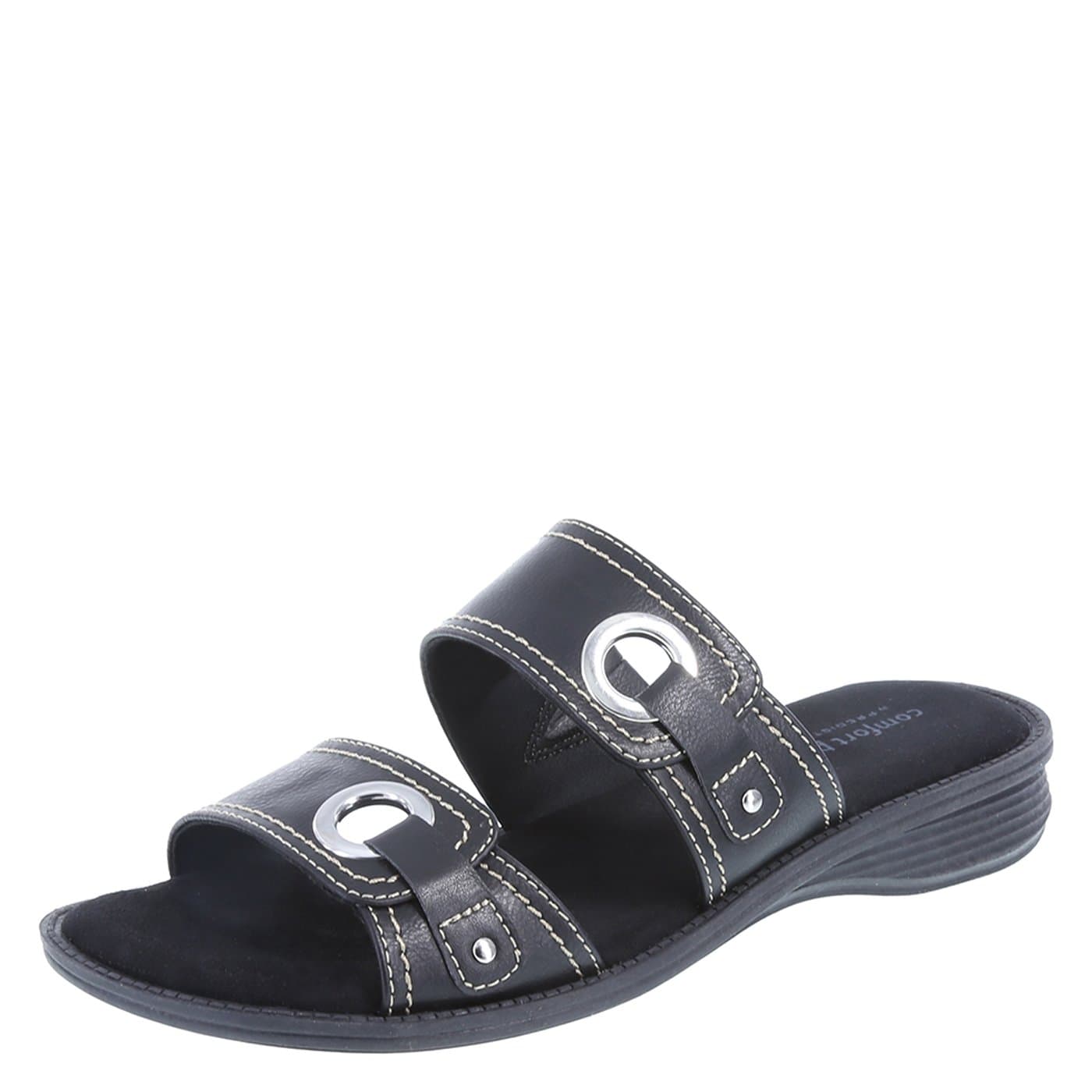 Comfort Plus Women's Black Women's Percy Slide 6.5 Wide