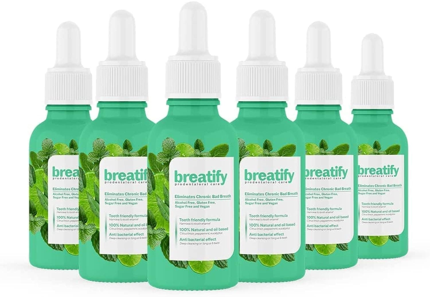 Breatify Bad Breath Eliminating Serum - Bad mouth smell removing drops - Easy to carry and handy fresh breath oil-serum, 20 mL, 0.68 Oz (Pack of 6)