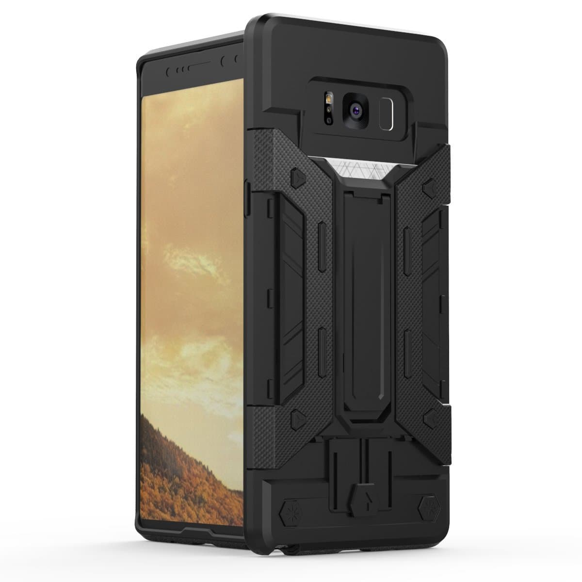 BearDaDa Heavy Duty Galaxy Note 8 Case, Wallet Case with Kickstand Dual Layer Protection TPU PC Bumper Cover for Samsung Galaxy Note 8 - Black