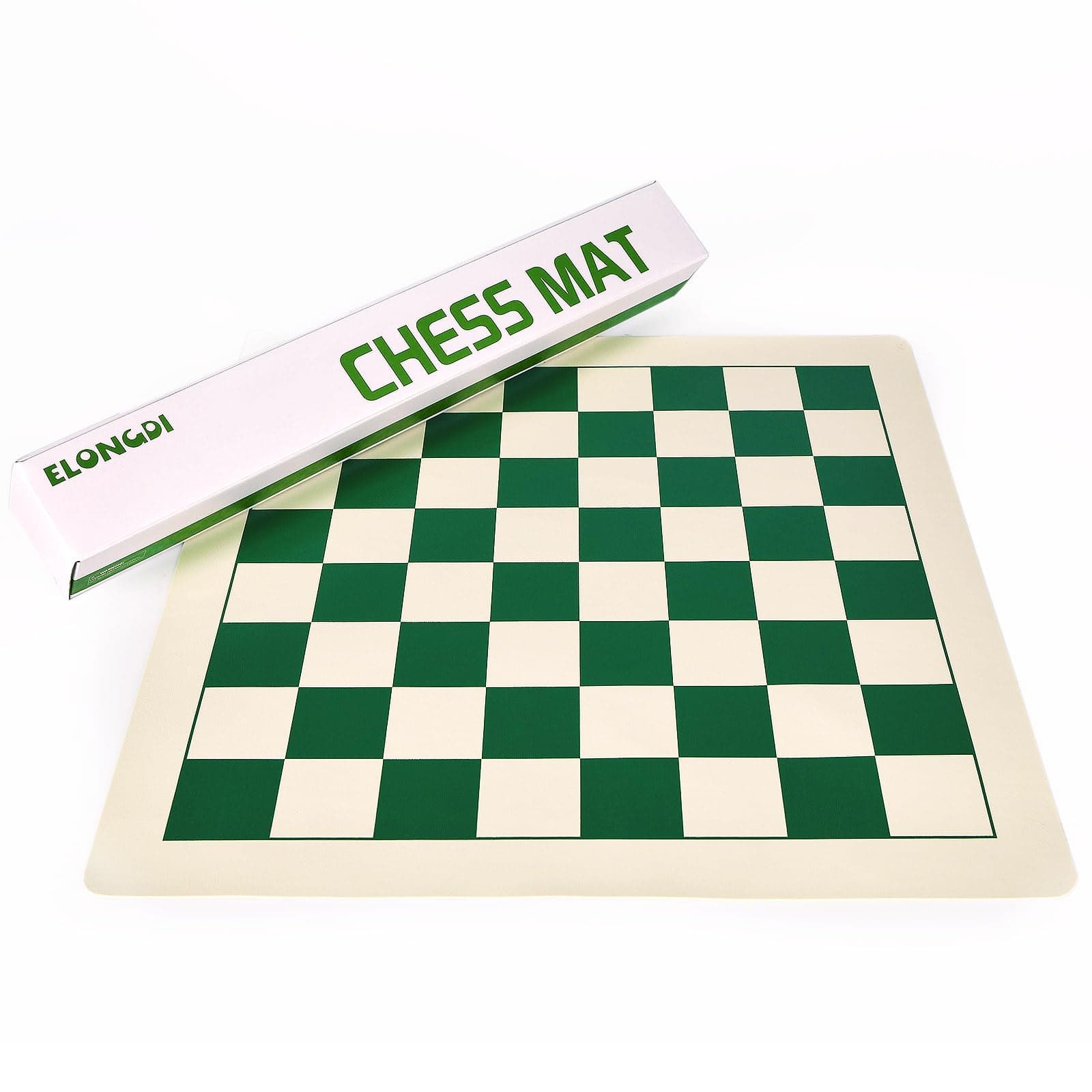 Roll-Up Vinyl Chess Board Mat - 15.5" Chess Mat for 3-Inch King, Lightweight & Non-Slip Portable Travel Chess Board for Beginner and Kids - No Chess Pieces