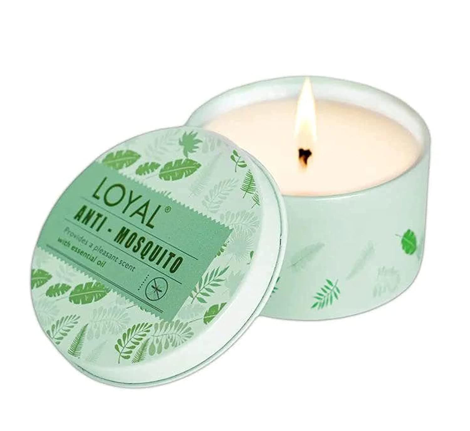 LOYAL Anti-Mosquito Candle with A Fresh Natural Scent (Mint & Pine) - 30 Hour long Burning - Tealight Candles