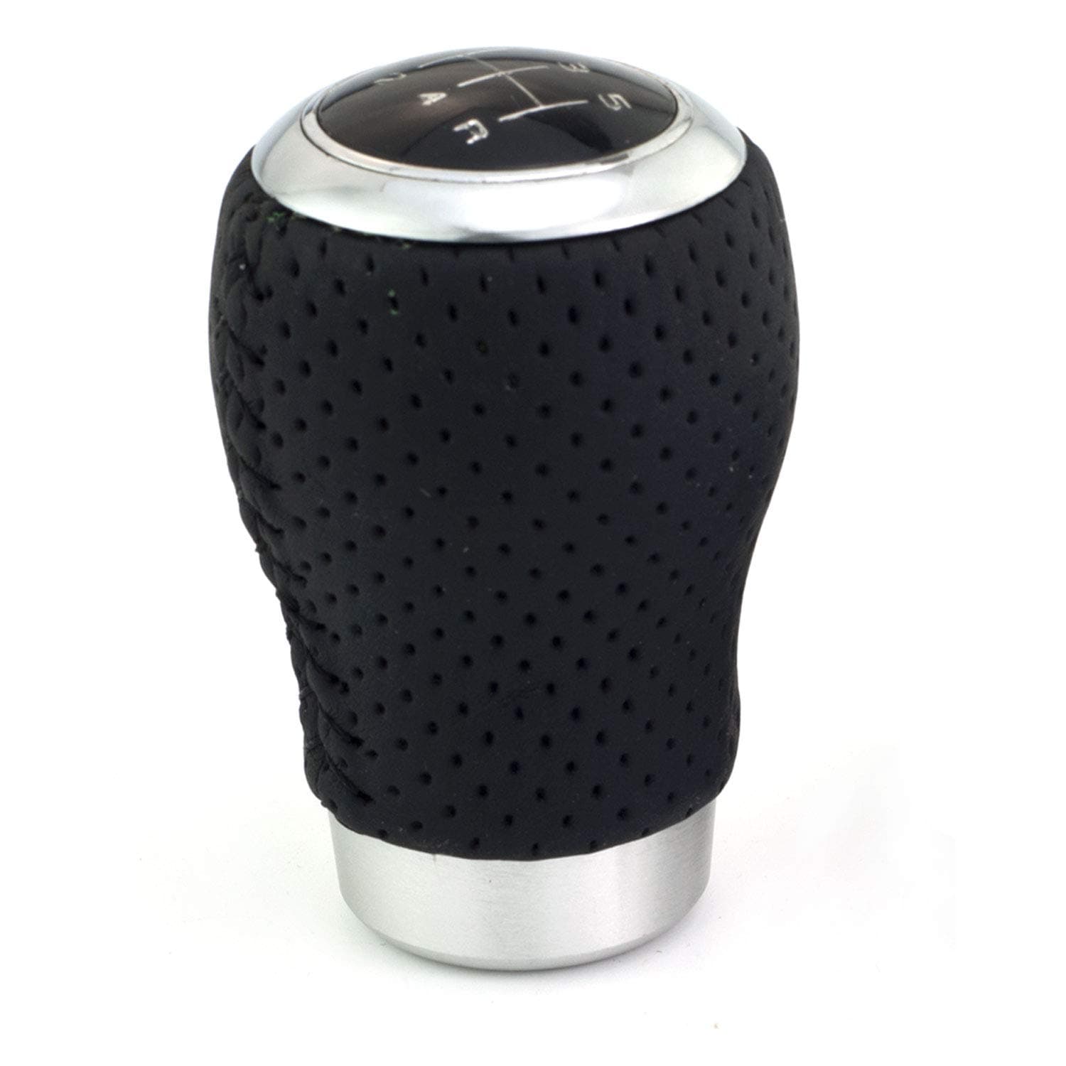 Thruifo 5 Speed Stick Shifter Handle, Leather Manual Car Gear Shift Knob Replacement Fit Most MT Transmissions