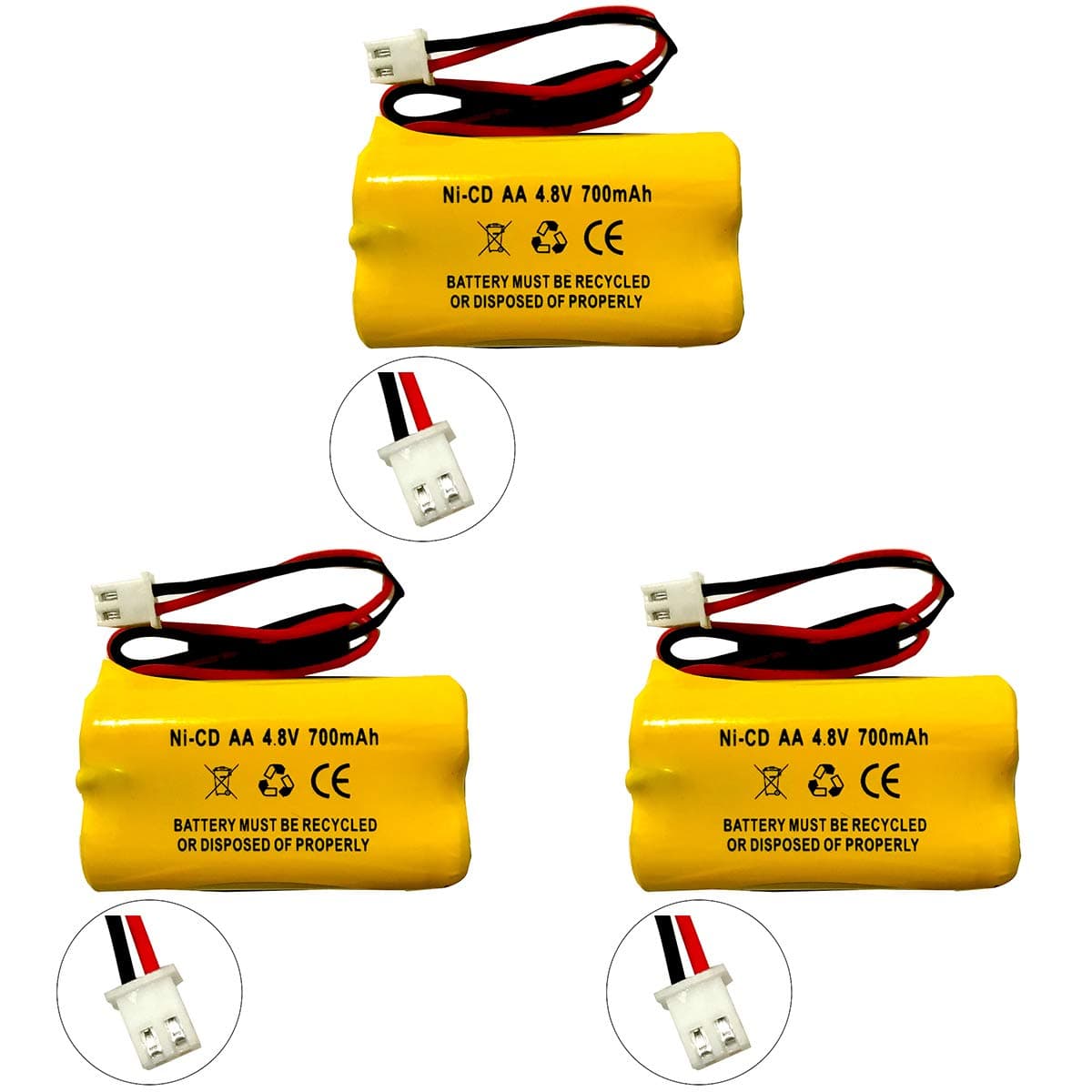 All Fit E1021R EJW-NICAD NIC0991 Dantona Custom 145-10 4.8v 650mAh 800mAh Lithonia D-AA650BX4 BYD D-AA650BX4 DAYBRIGHT D-AA650BX4SQ Interstate NIC1117 Exit Sign Emergency Light Battery Replacement