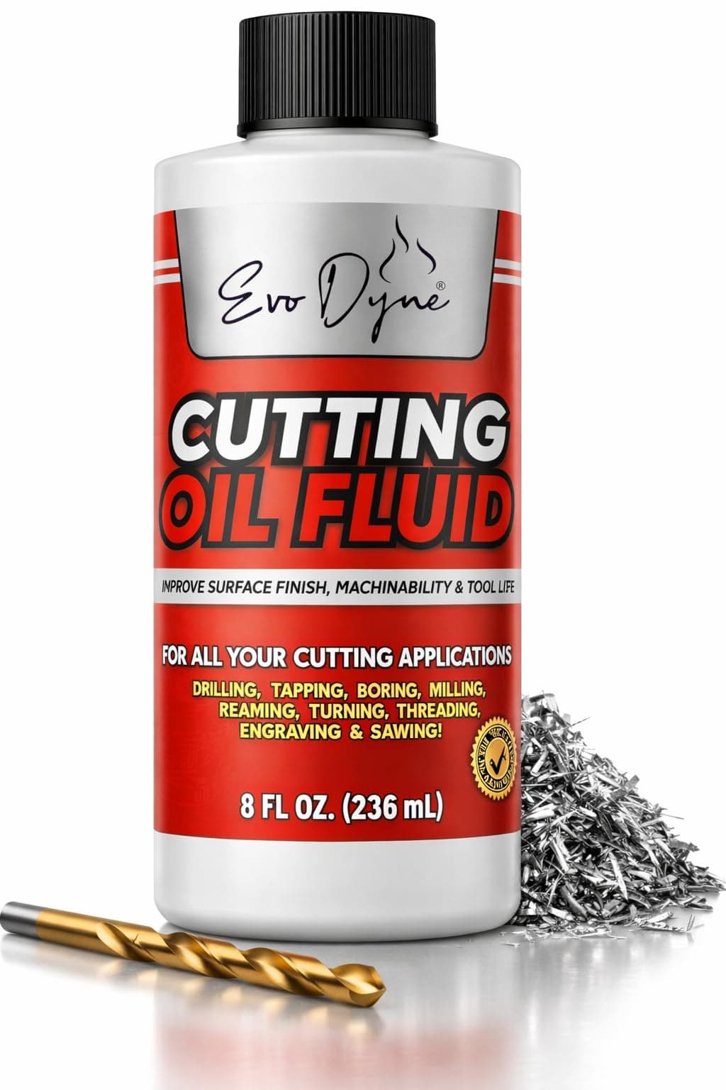 Cutting Oil 8-OZ, Made in The USA | Cutting Fluid for Drilling, Tapping, Milling | Professional Grade Machine Fluid - Safe on Metal & Glass