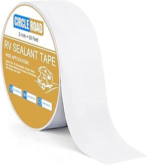 CircleRoad RV Roof Tape White, 2 Inch X 50 Feet RV Repair Sealant Tape, Stop Camper Roof Leaks, UV-Resistant, Weatherproof and Reliable for Camper, Trailer, Boat (2In-50FT)