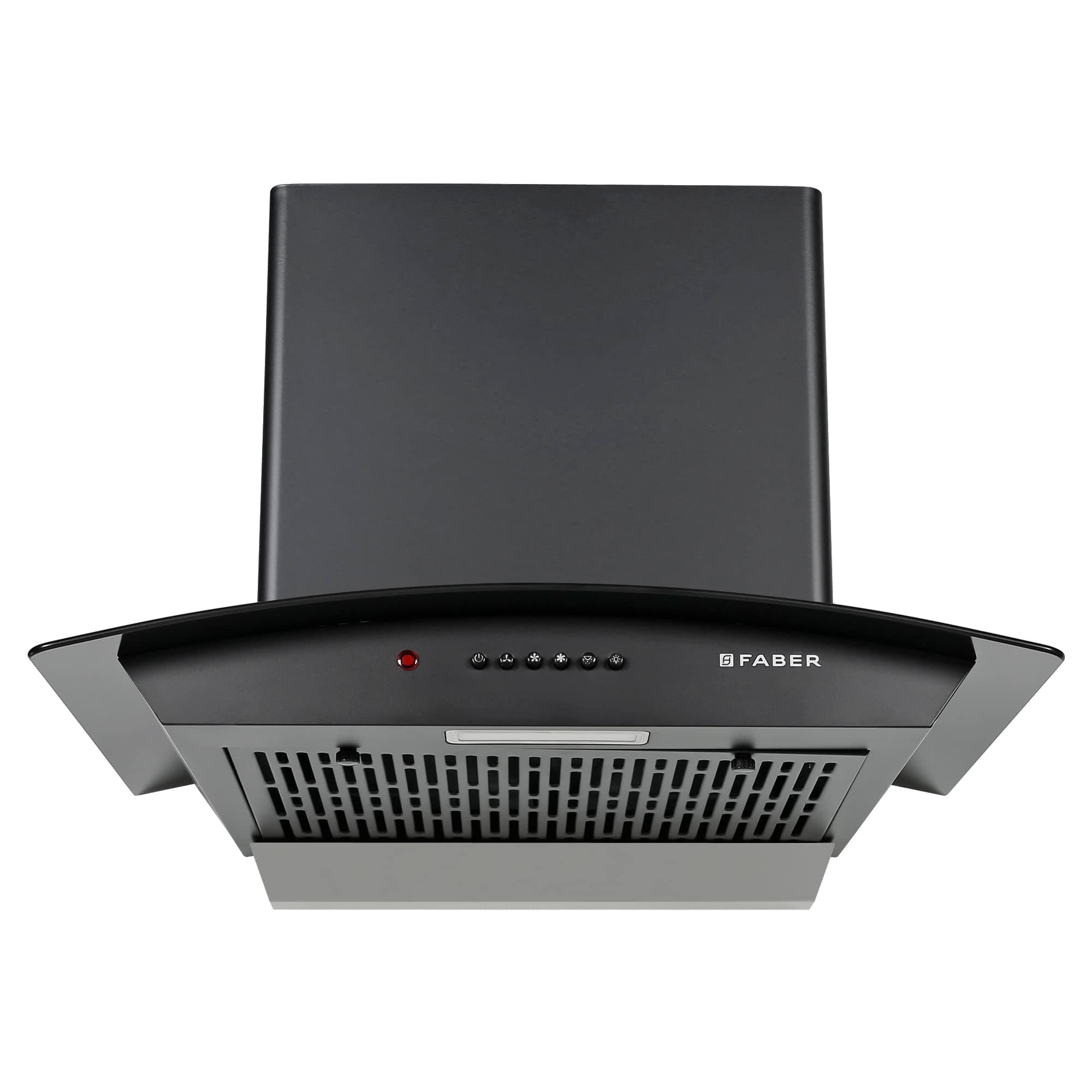 60 Cm 1100 M³/Hr Auto-Clean Curved Glass Kitchen Chimney [HOOD ALPHA In HC PB FL BK 60], Filterless Technology, Push Button, Black]