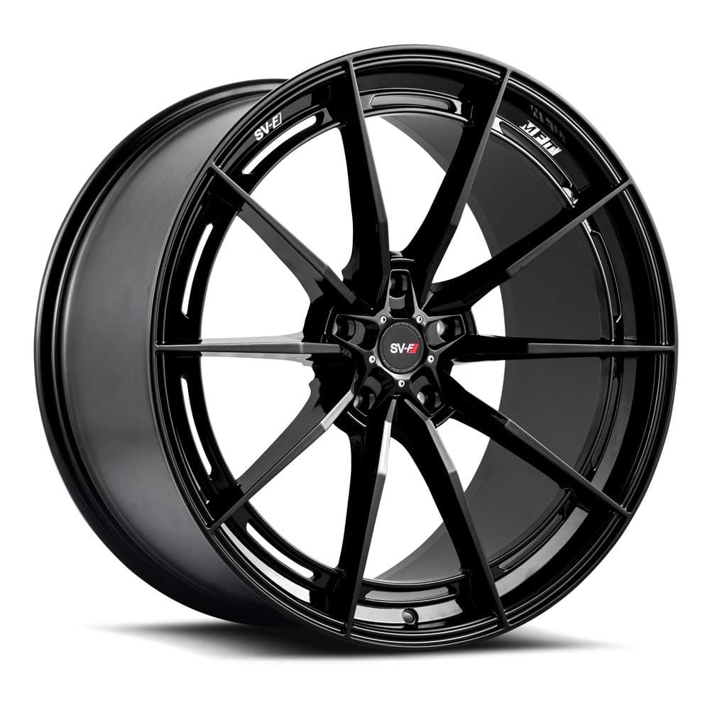 19" Inch Savini SV-F1 Flow Form Gloss Black Wheels Rims Only | Set of 4 | Fits (2000-2005) Volkswagen Passat B5 | Includes 2 Kulture Motorsports Decals