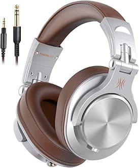 A71 Hi-Res Studio Recording Headphones - Wired Over Ear Headphones with SharePort, Professional Monitoring & Mixing Foldable Headphones with Stereo Sound (Sliver)